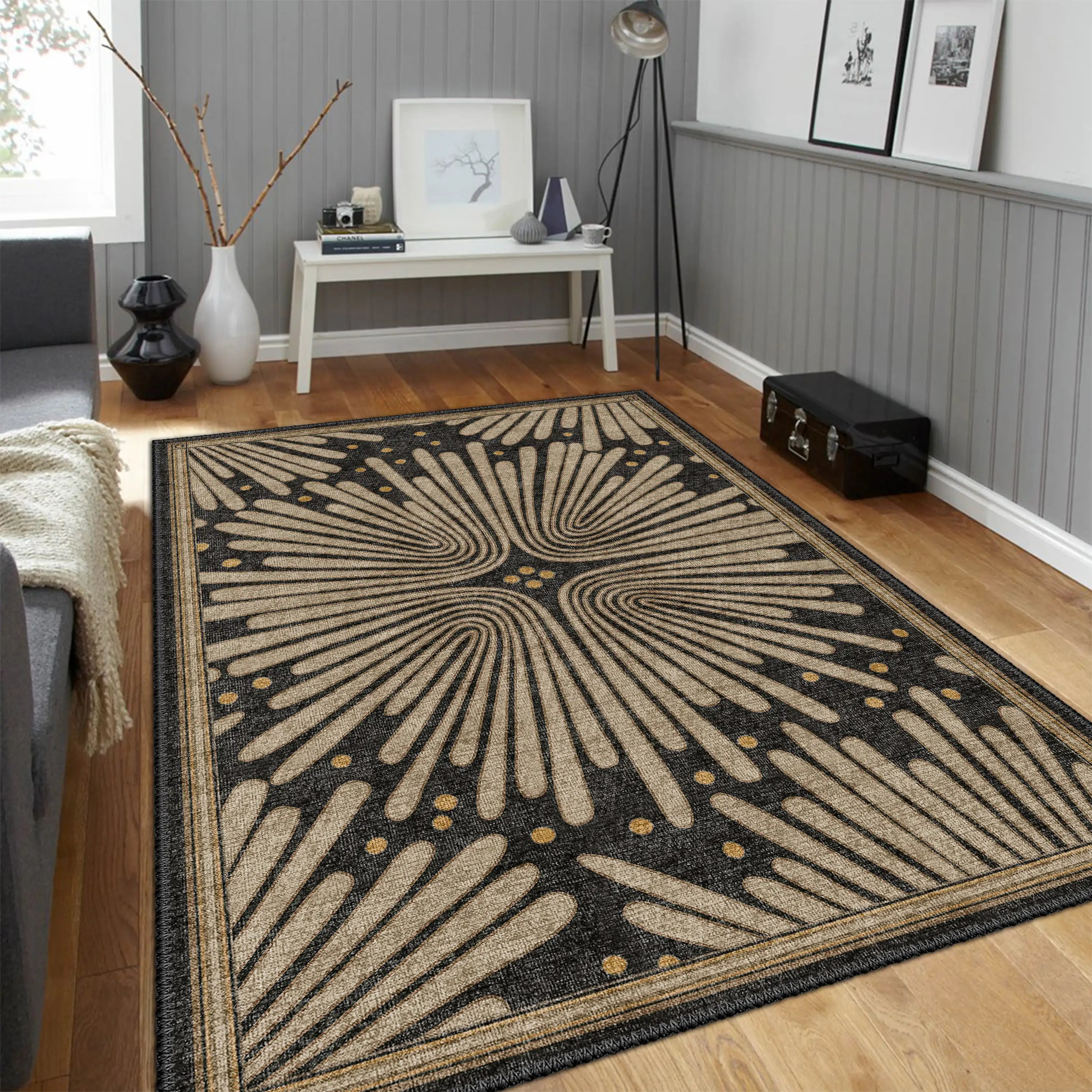 Retro Charcoal Rug - Aladdinrugs