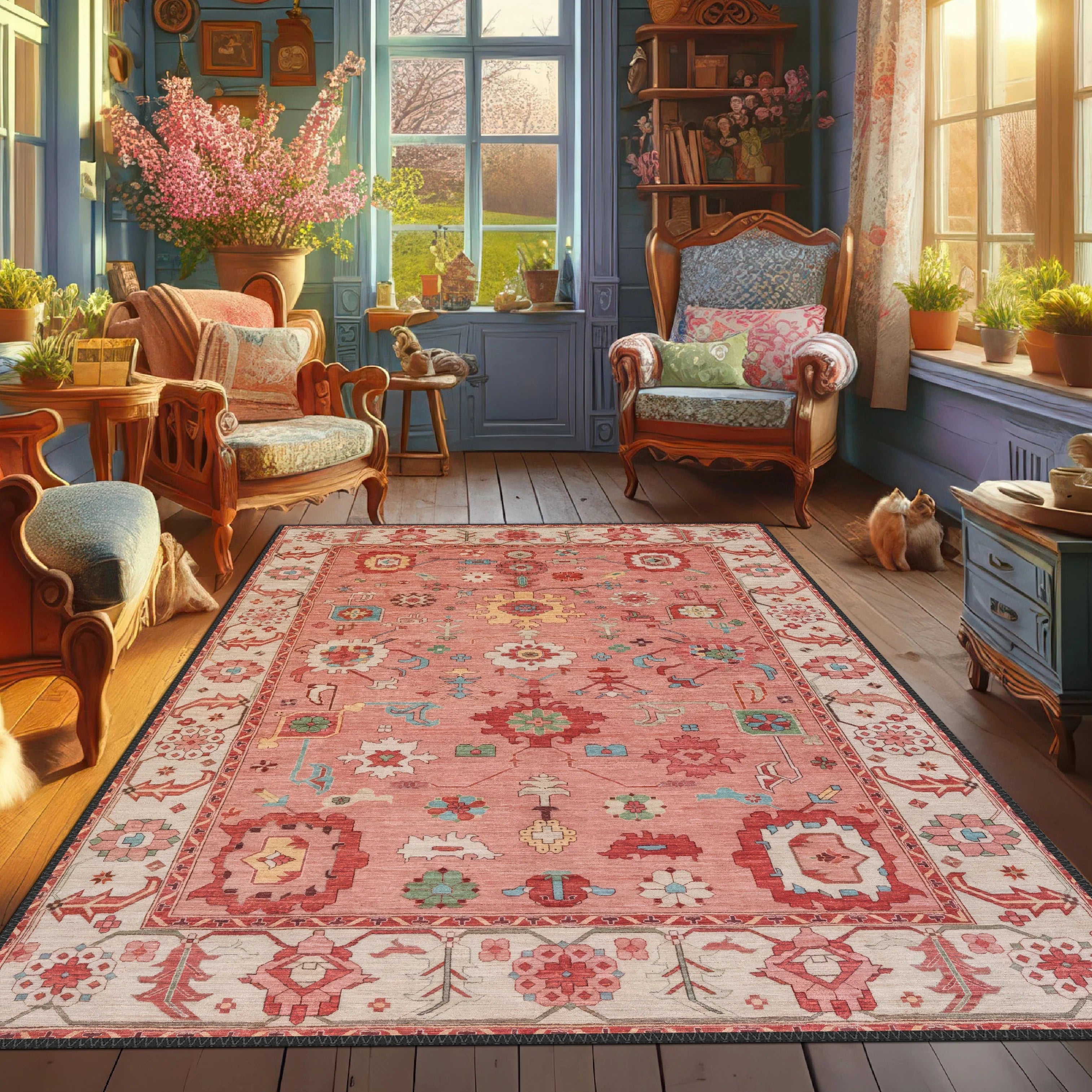 Pink Stylish Rug - Aladdinrugs