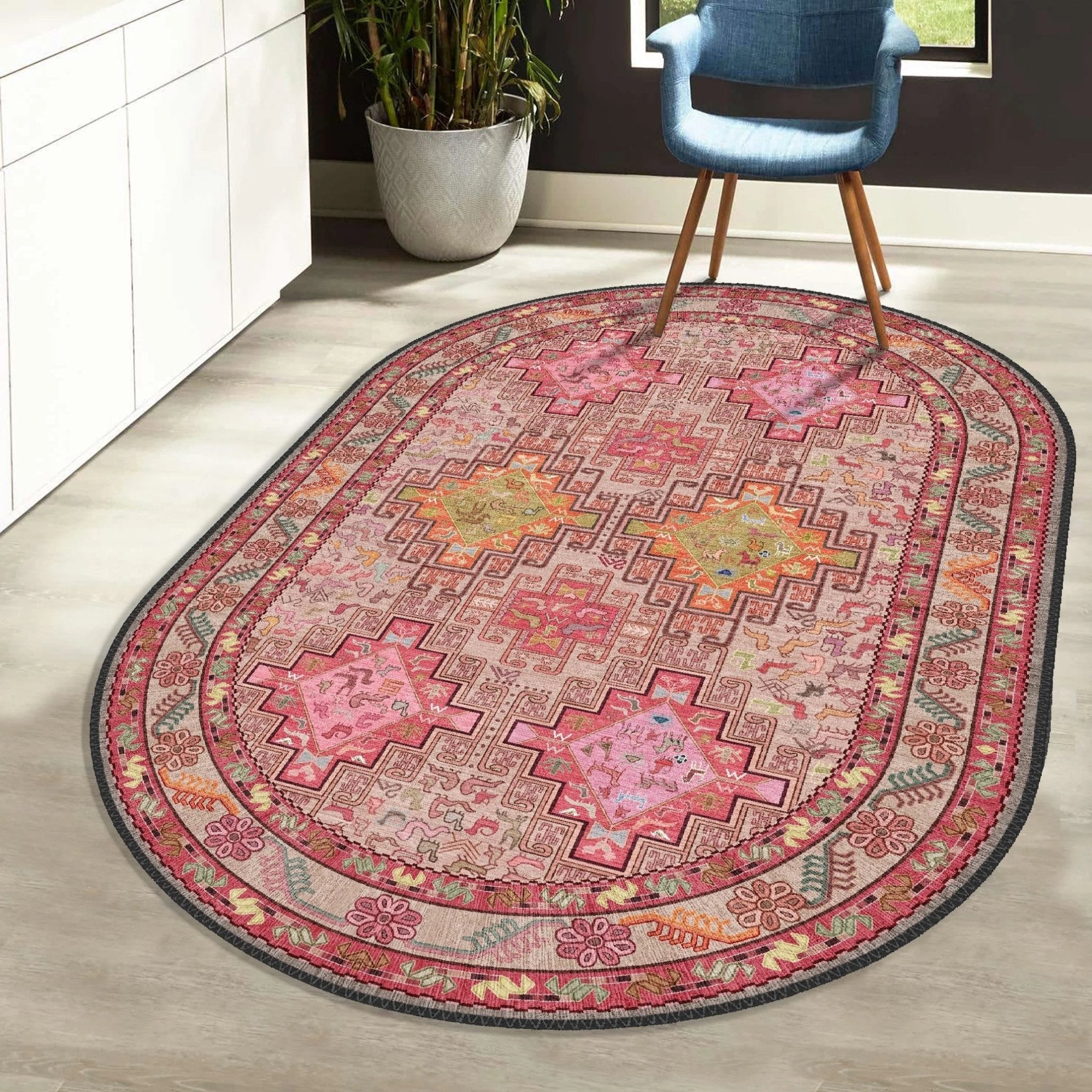 Pink Tribal Rug - Aladdinrugs