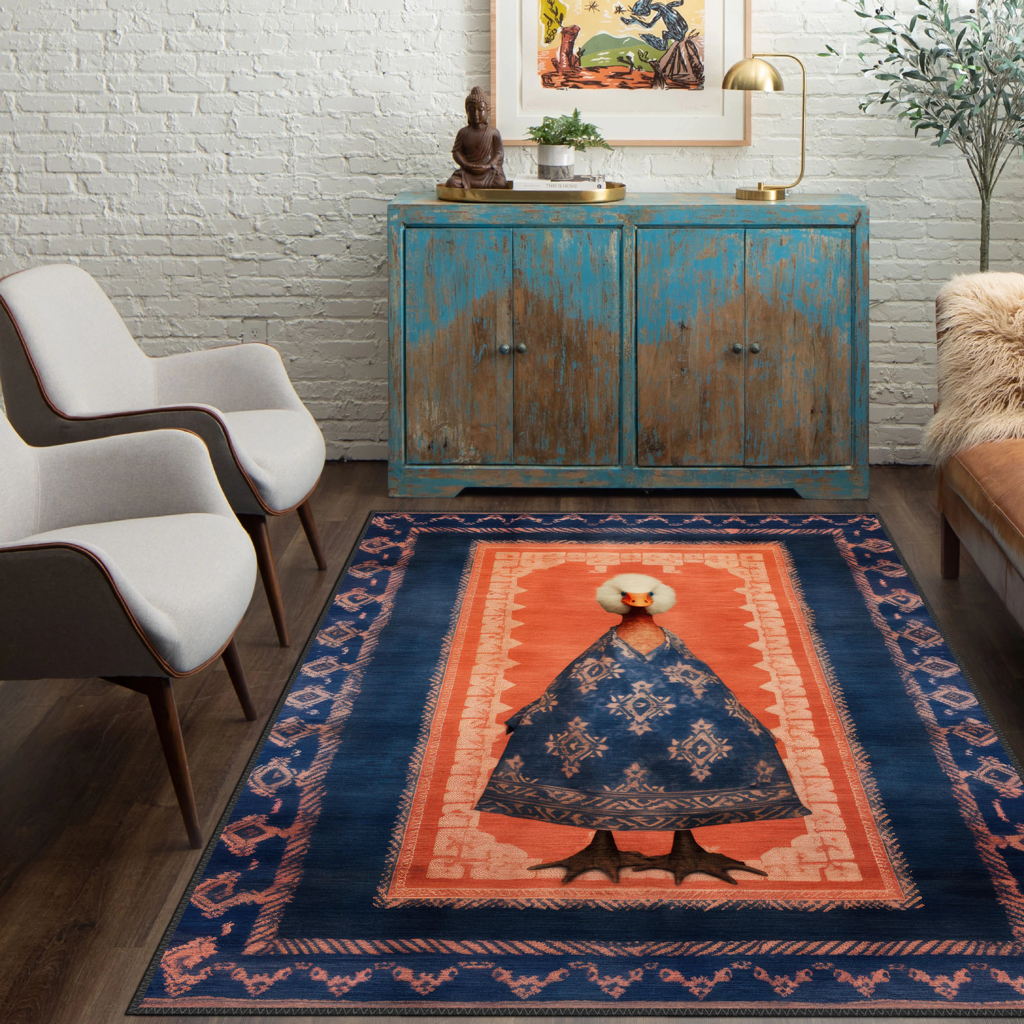 Artistic Goose Portrait Rug - Aladdinrugs