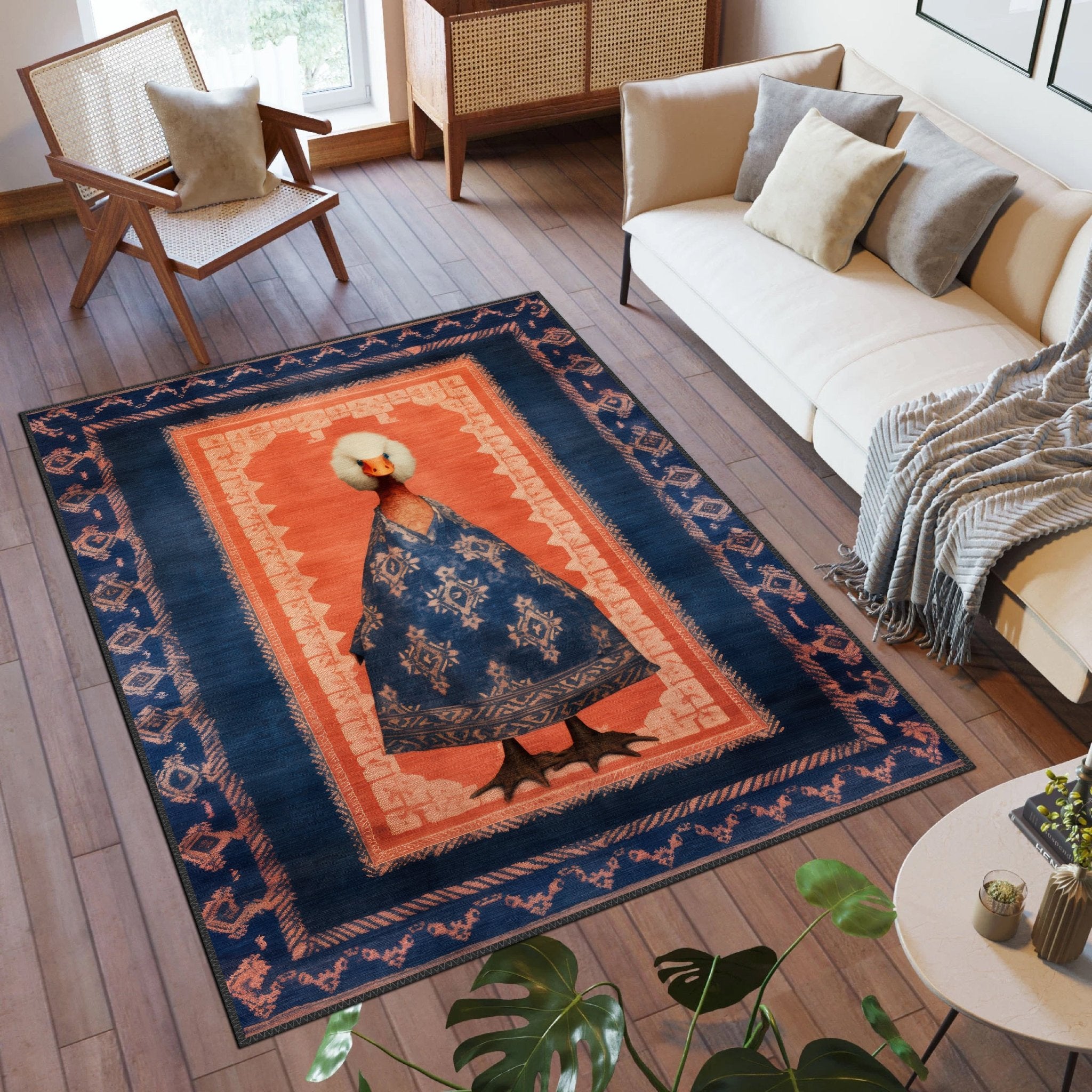 Artistic Goose Portrait Rug - Aladdinrugs
