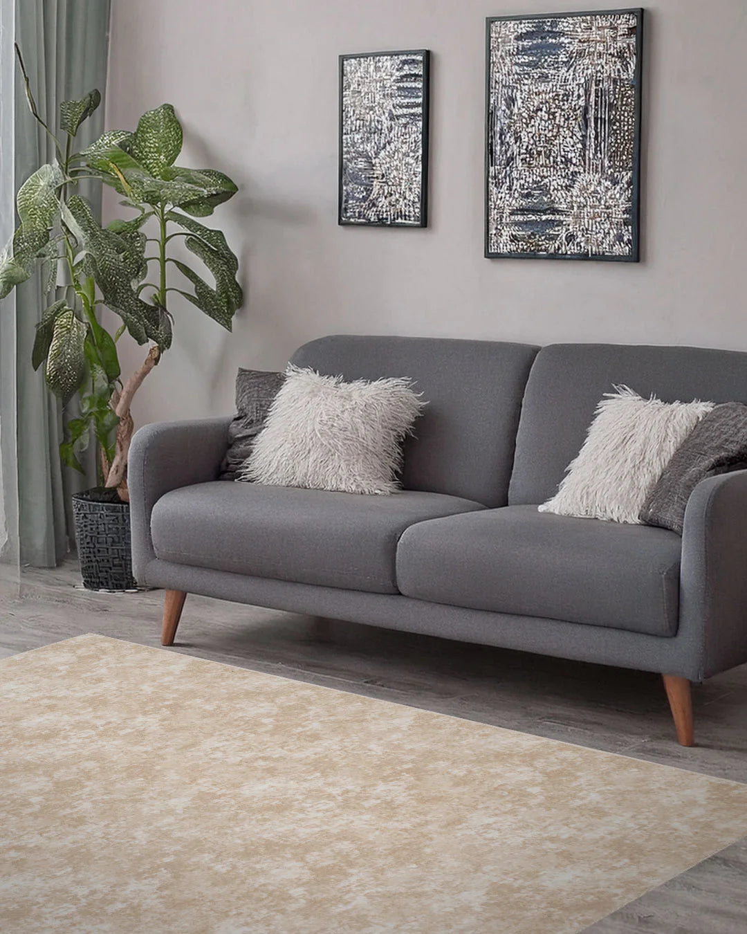 Plush Easy-Care Area Rug - PARANTEZ-3138-MINK