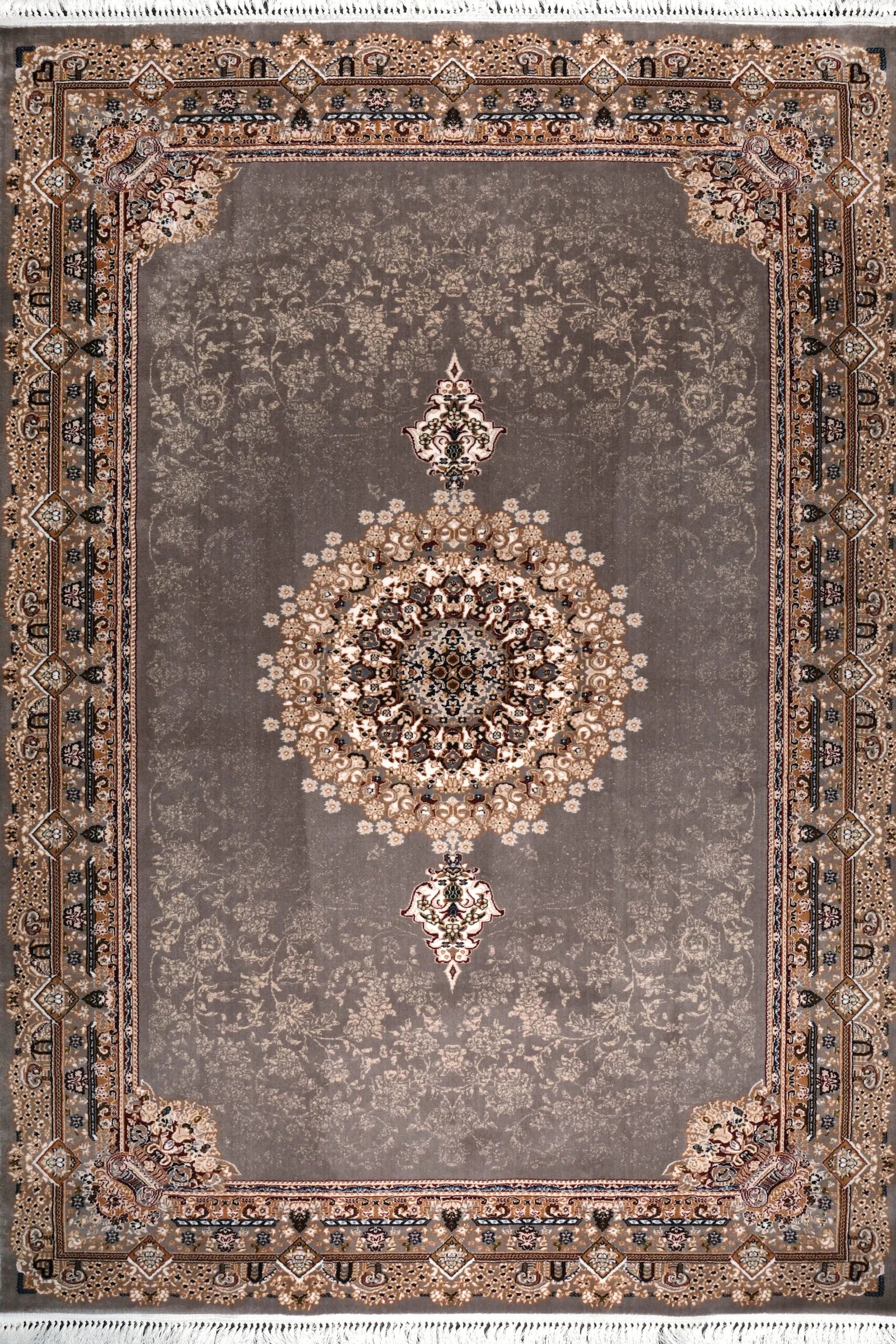 SAPPHIRE Grey Floral Medallion Rug 8418D E3377