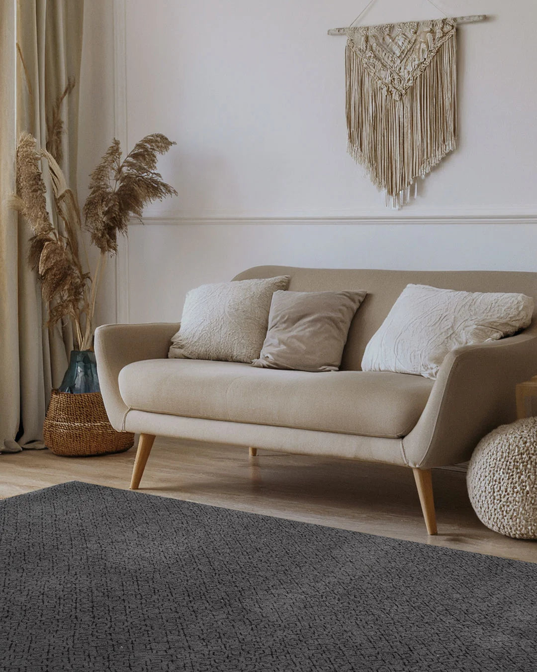 Anthracite Textured Rug - SOFT-2034-ANTHR