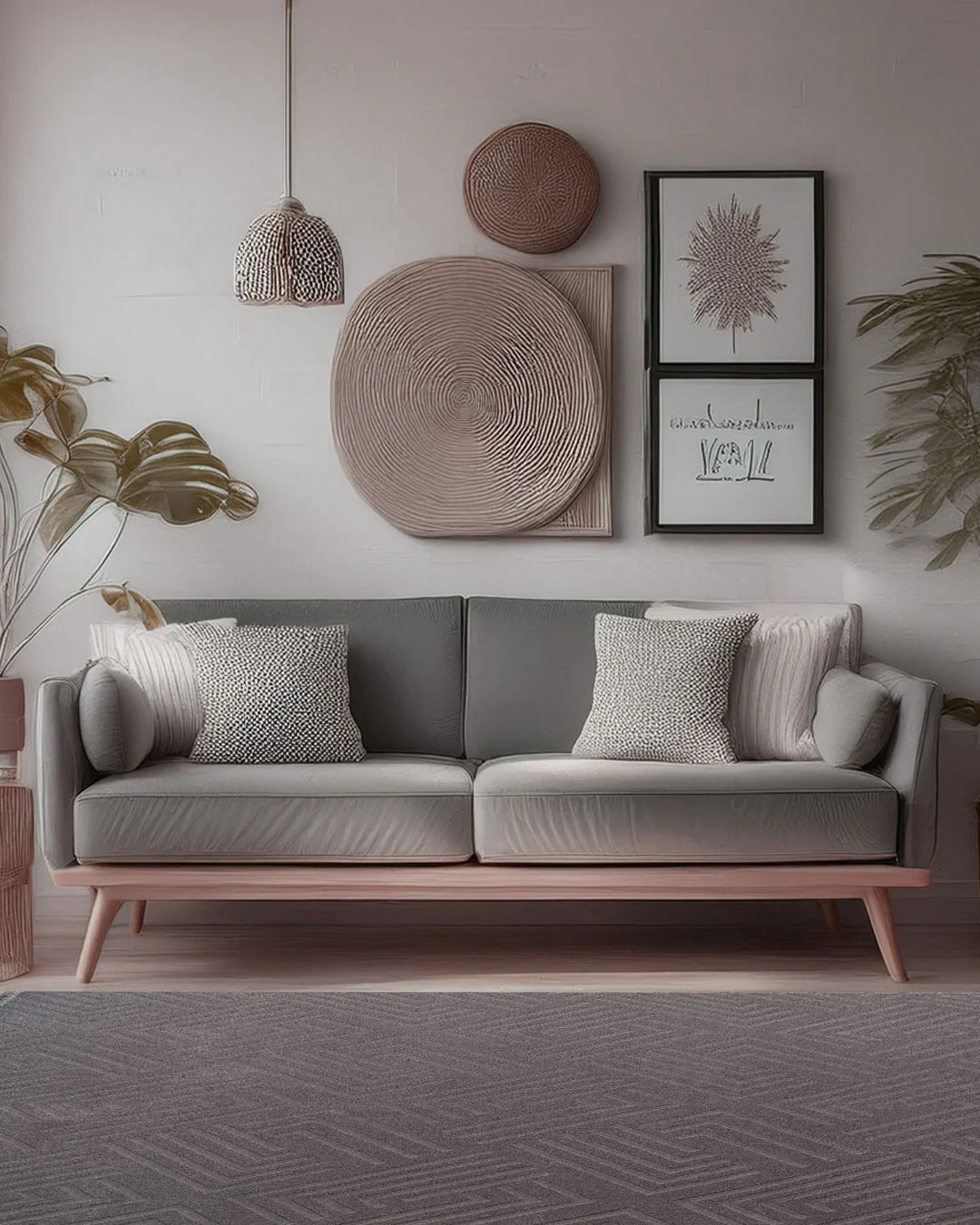 Modern Geometric, Soft & Non-Slip - OPPO Washable Rug 1010 Grey