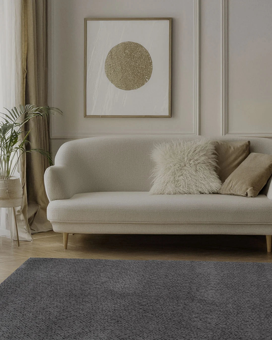 Anthracite Textured Rug - SOFT-2034-ANTHR