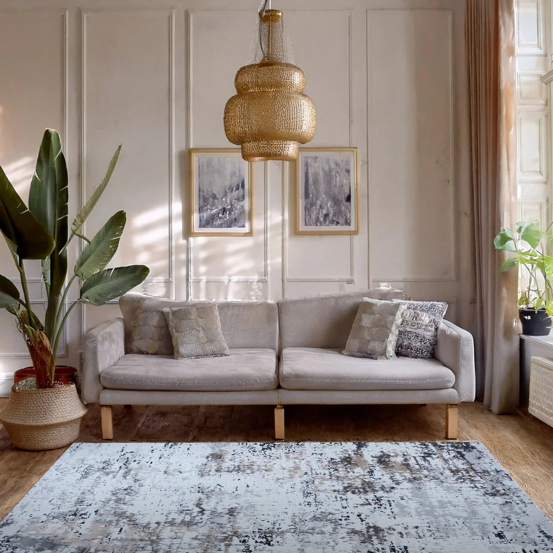 Lorenz Cream Grey Abstract Modern Rug