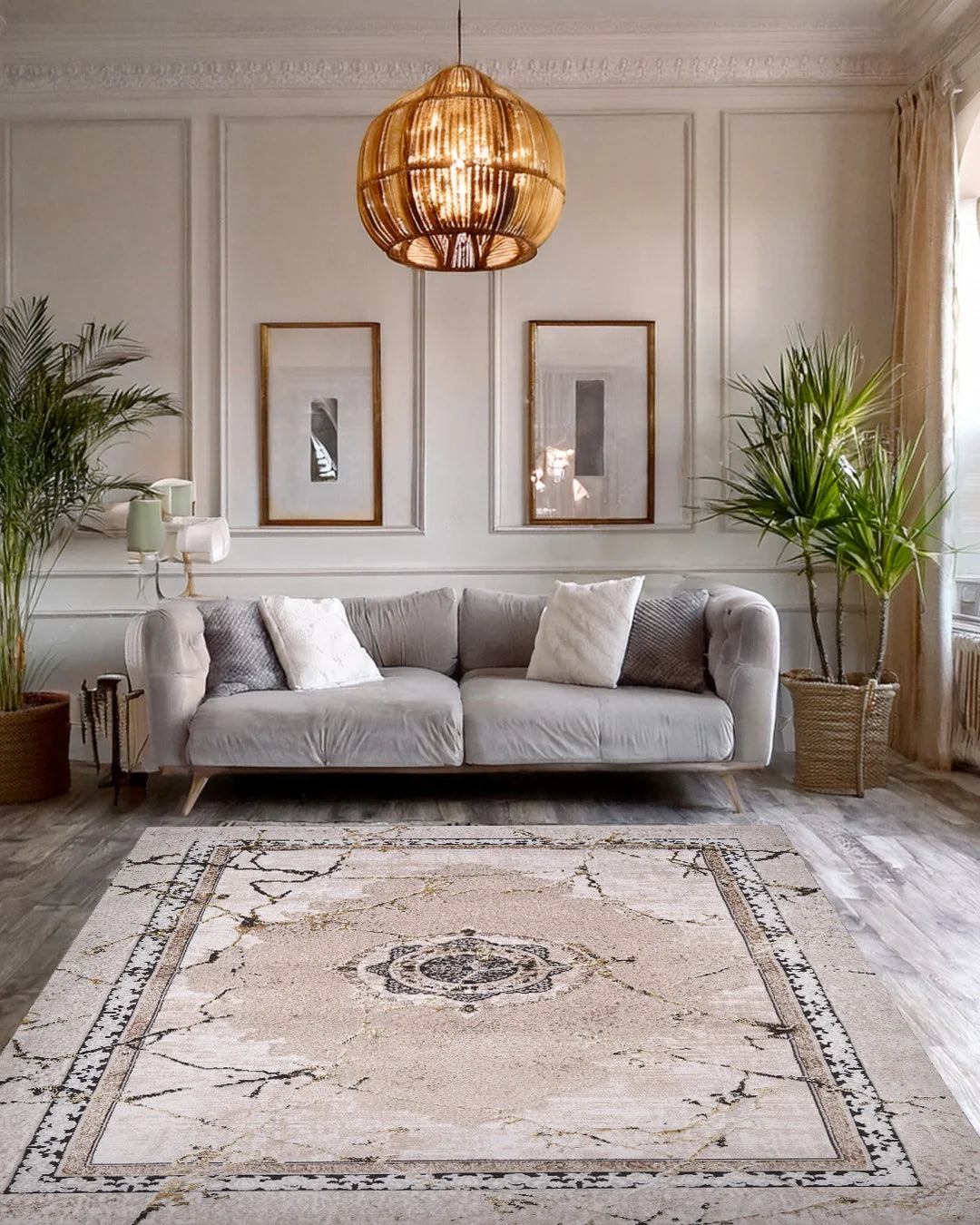 Ruby Marble Vein Medallion Rug