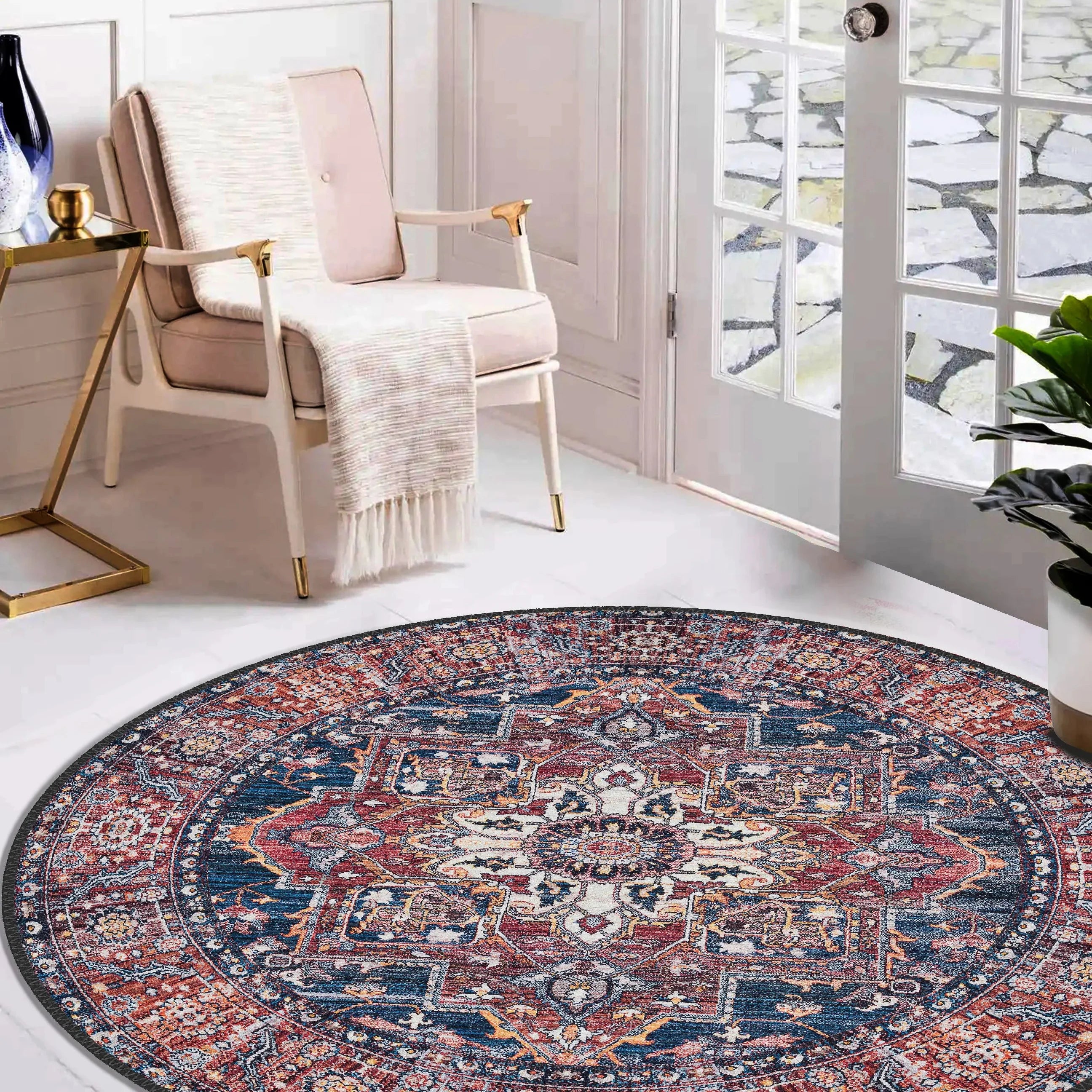 Navy Blue Persian Rug - Aladdinrugs