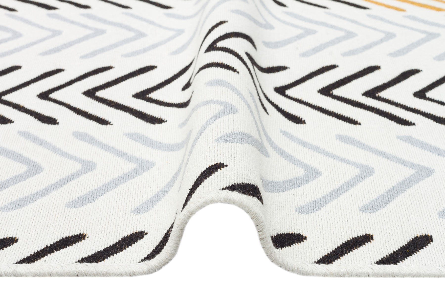 Ivory Aztec Arrow Kilim Rug Cotton Boho Flatweave