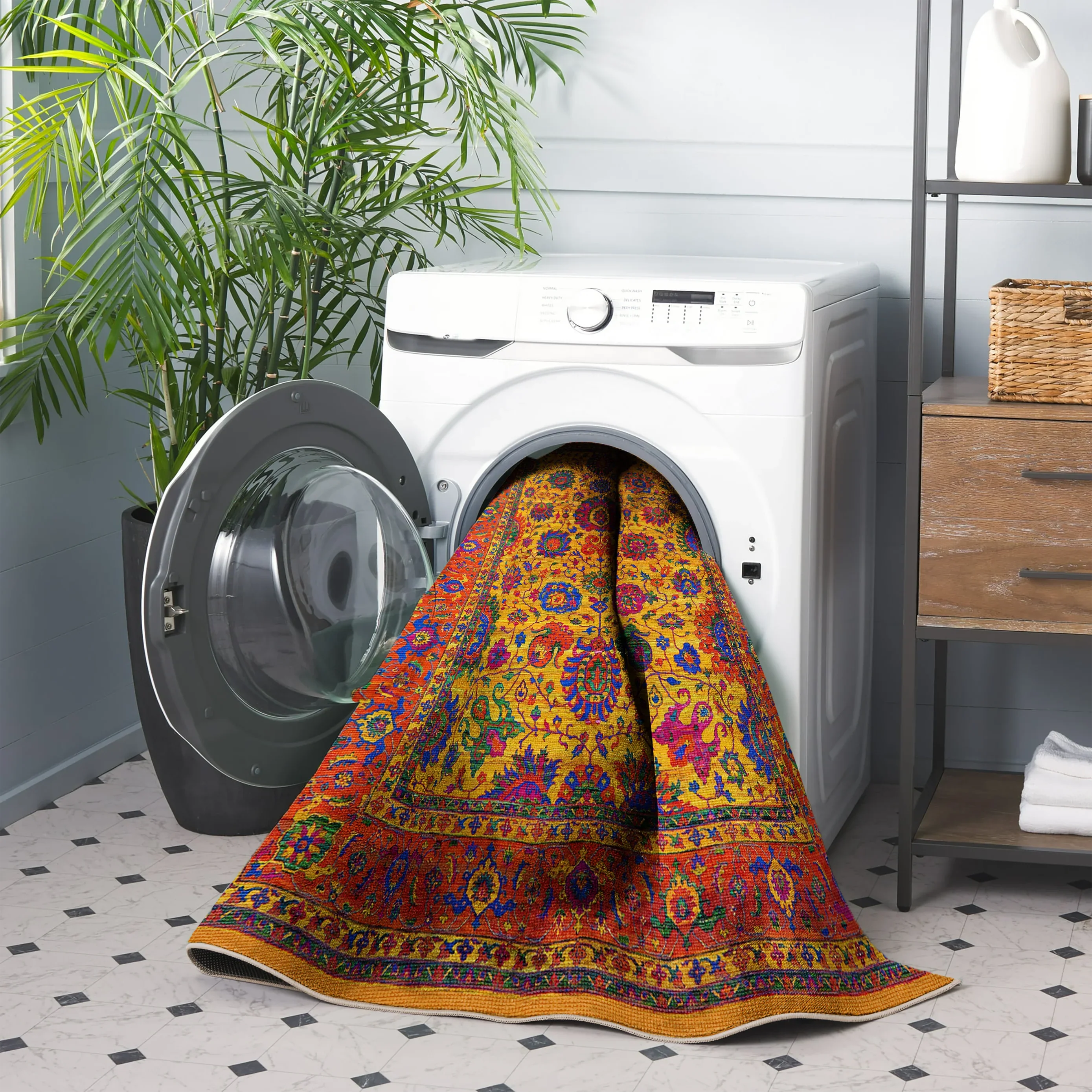 Warm Toned Yellow Rug - KL 428