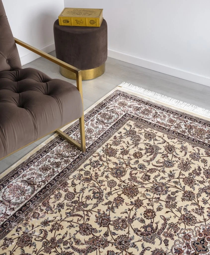 Minyatur Classic Floral Medallion Beige Rug