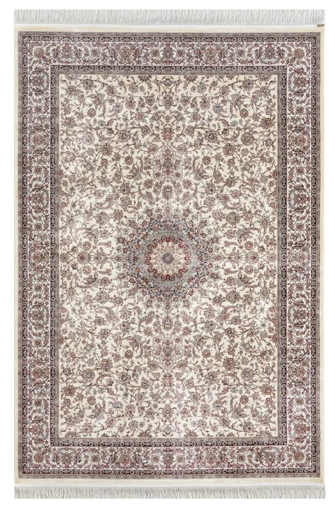 Minyatur Classic Floral Medallion Beige Rug