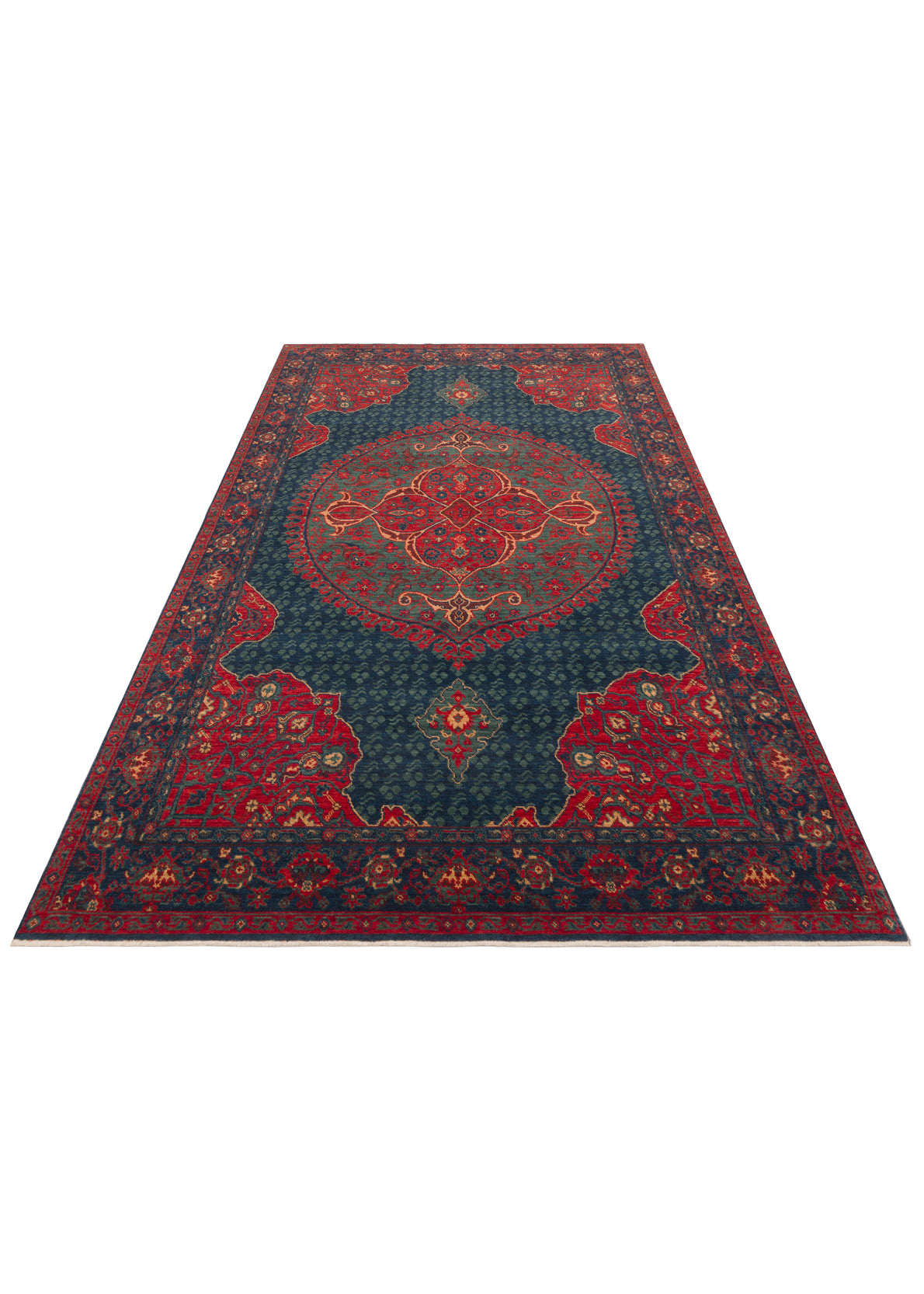 Medallion Oriental Rug Navy Red Persian Style Area Rug