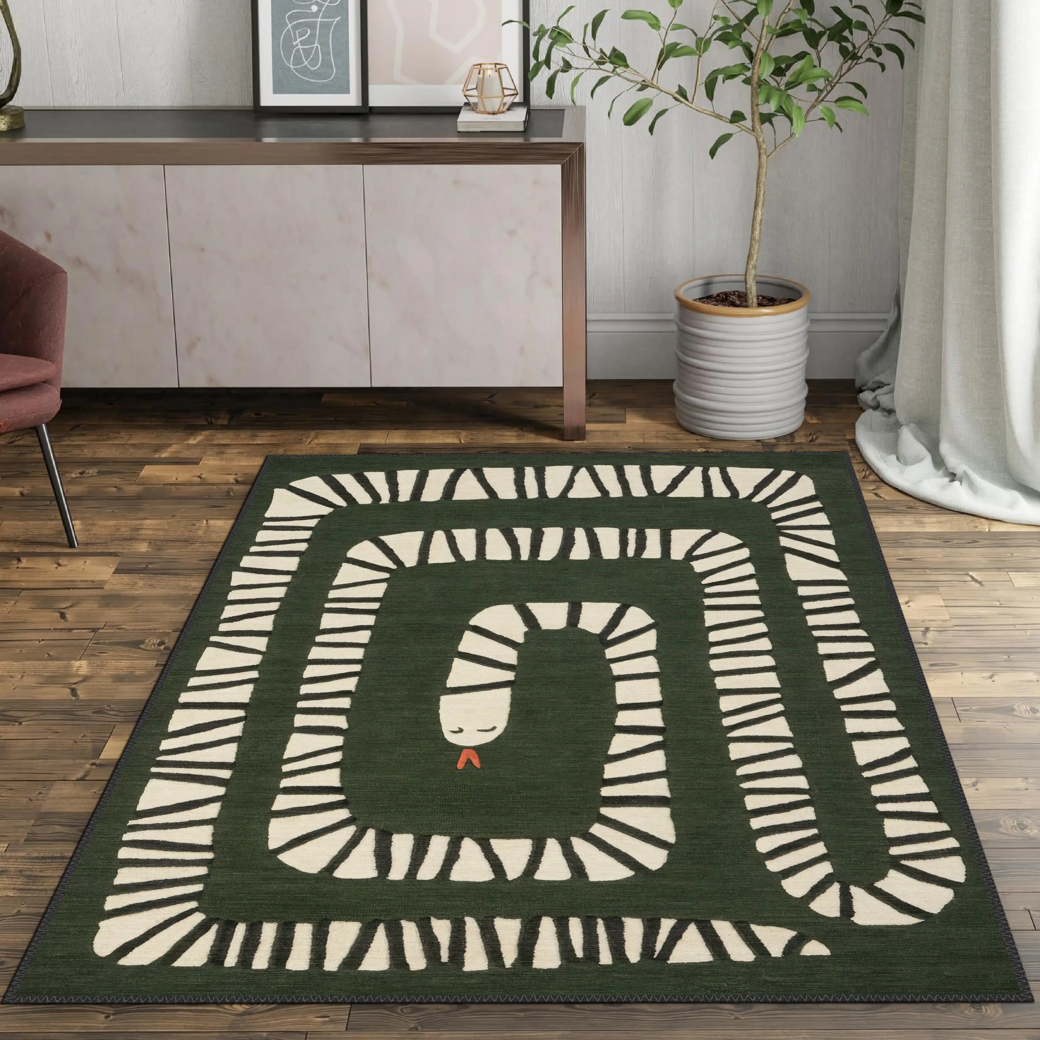 Green Snake Rug - Aladdinrugs