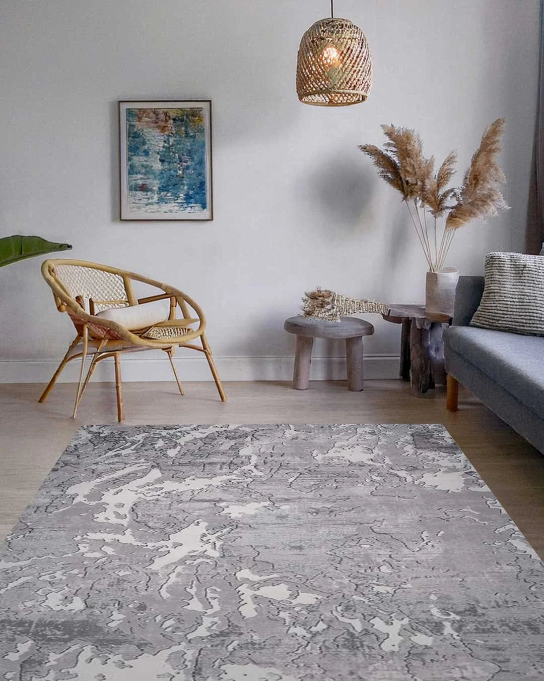 Ruby Abstract Marble Rug