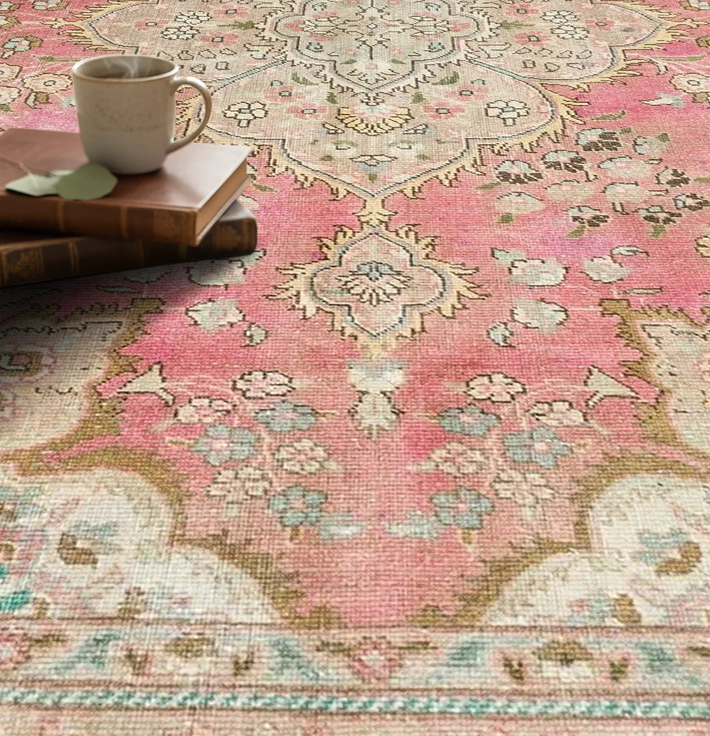 Antique Inspired Pink Rug - NW 516