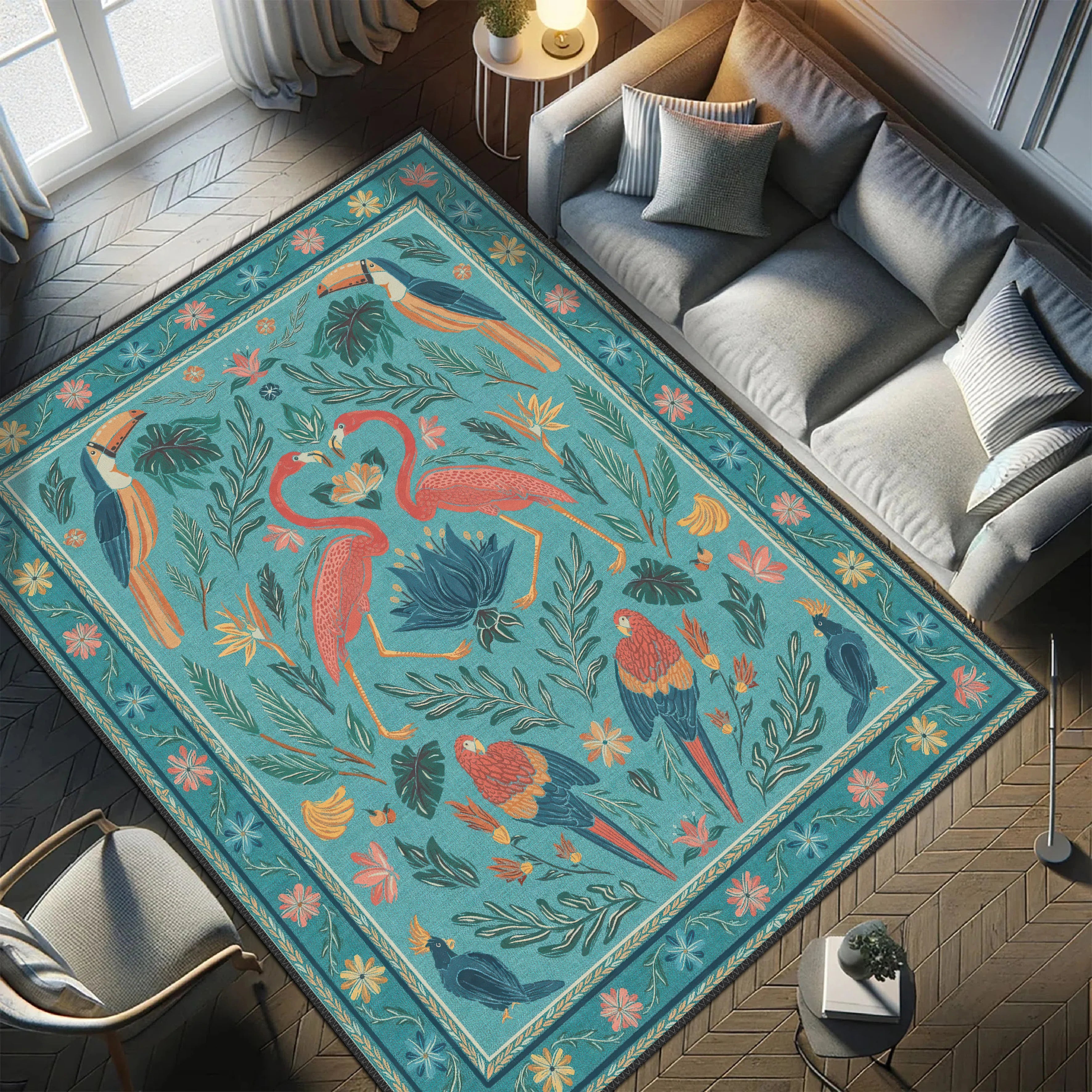 Turquoise Art Rug - Aladdinrugs