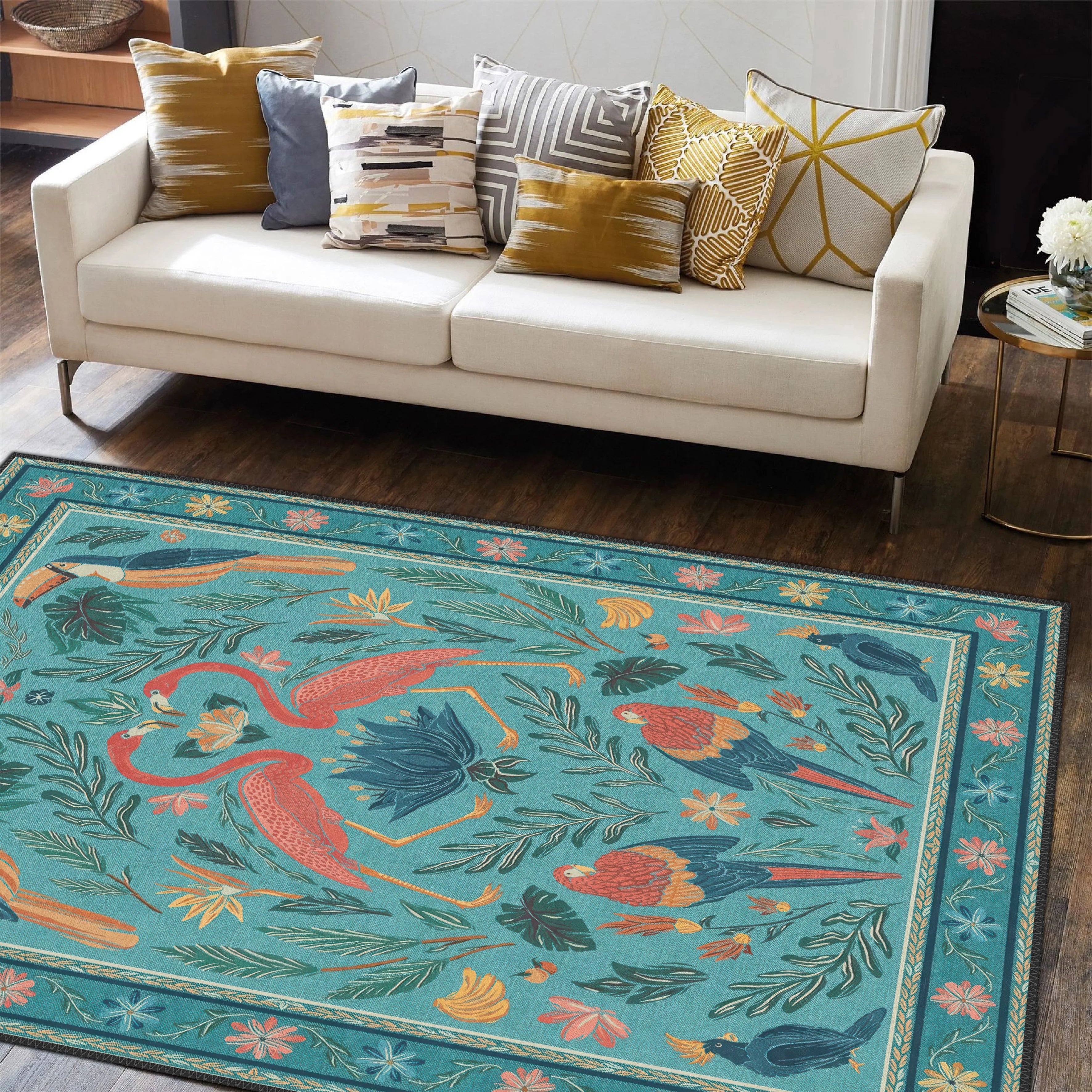 Turquoise Art Rug - Aladdinrugs