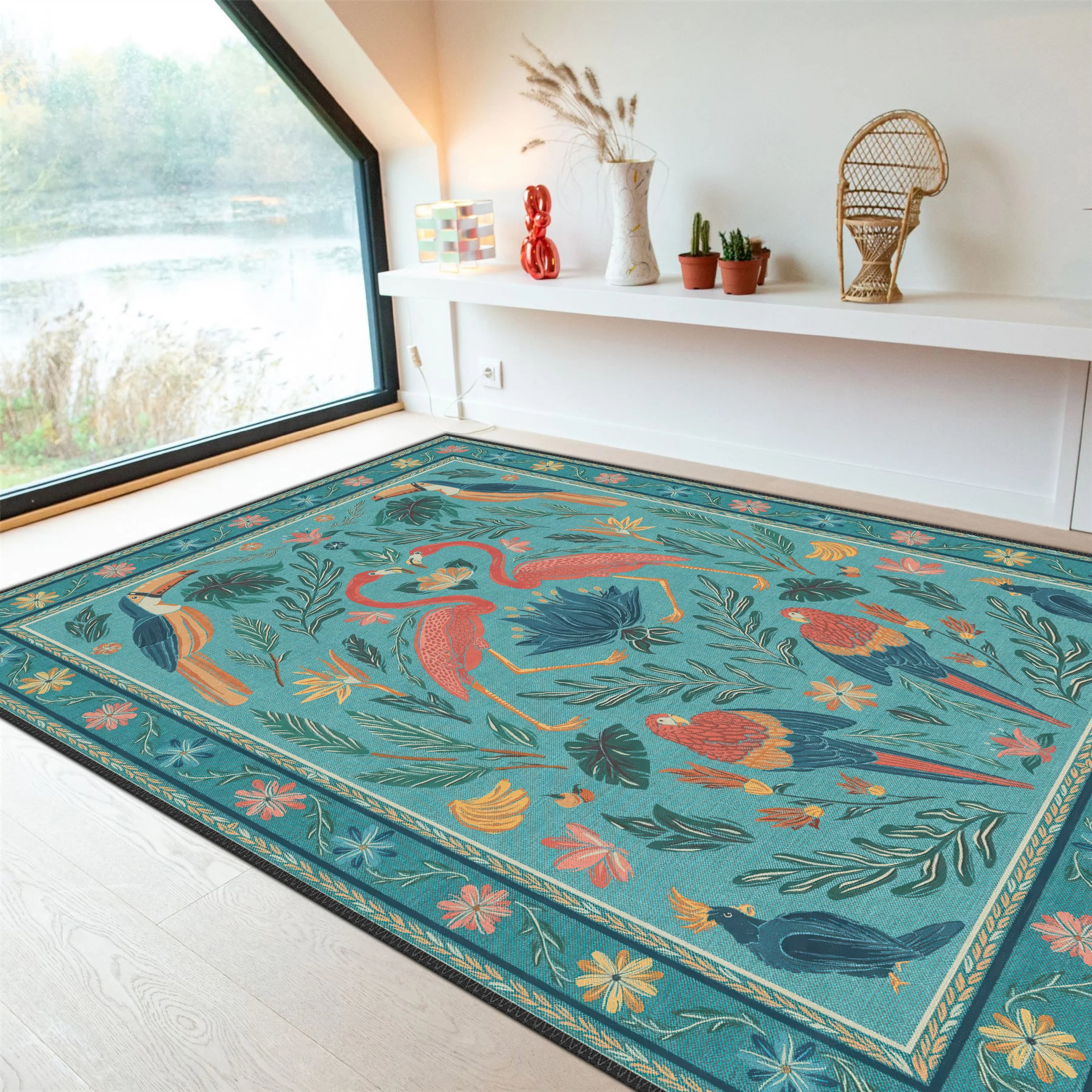 Turquoise Art Rug - Aladdinrugs