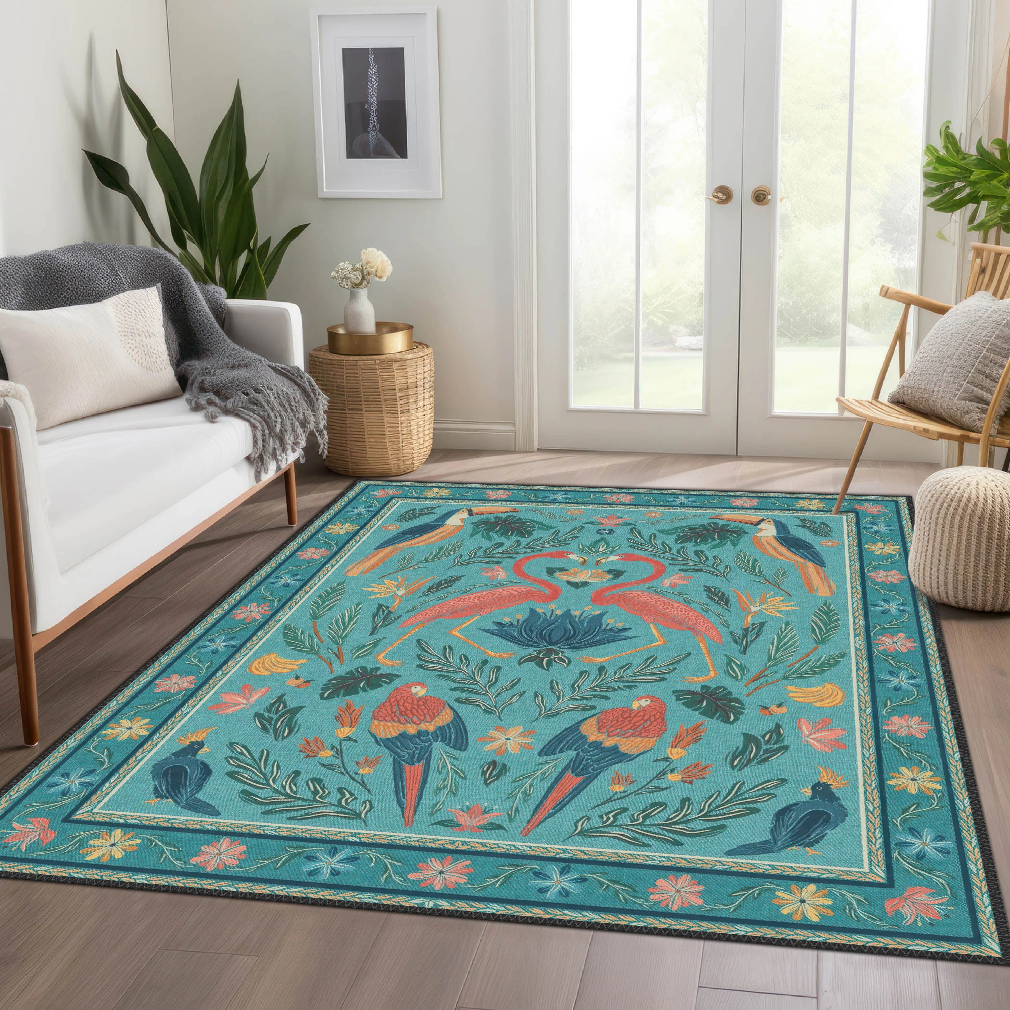Turquoise Art Rug - Aladdinrugs
