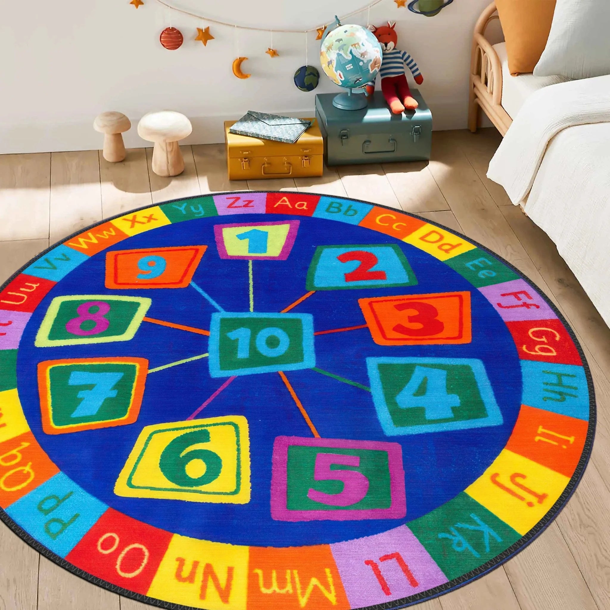 Round Educational Kids Rug - Aladdinrugs