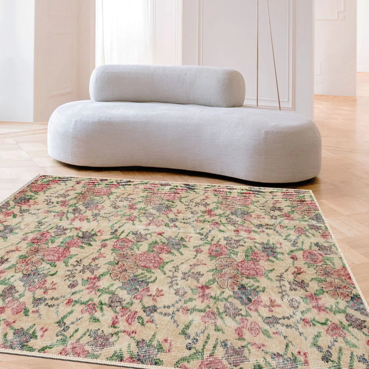 Cream Oushak Runner - Aladdinrugs