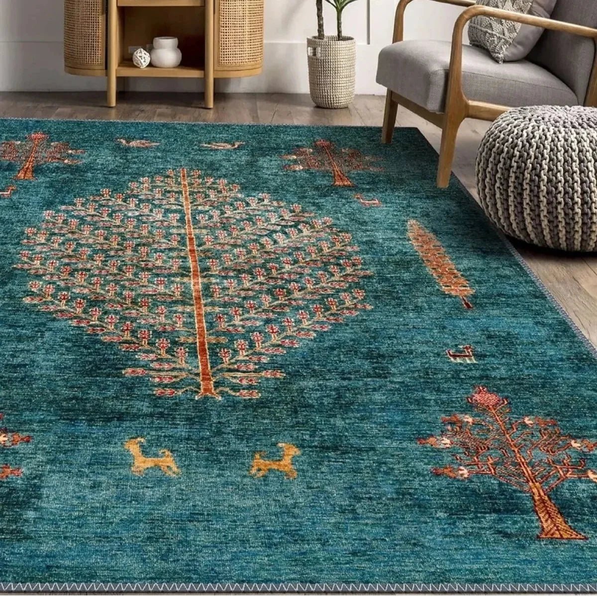 Teal Wilderness Rug - Aladdinrugs