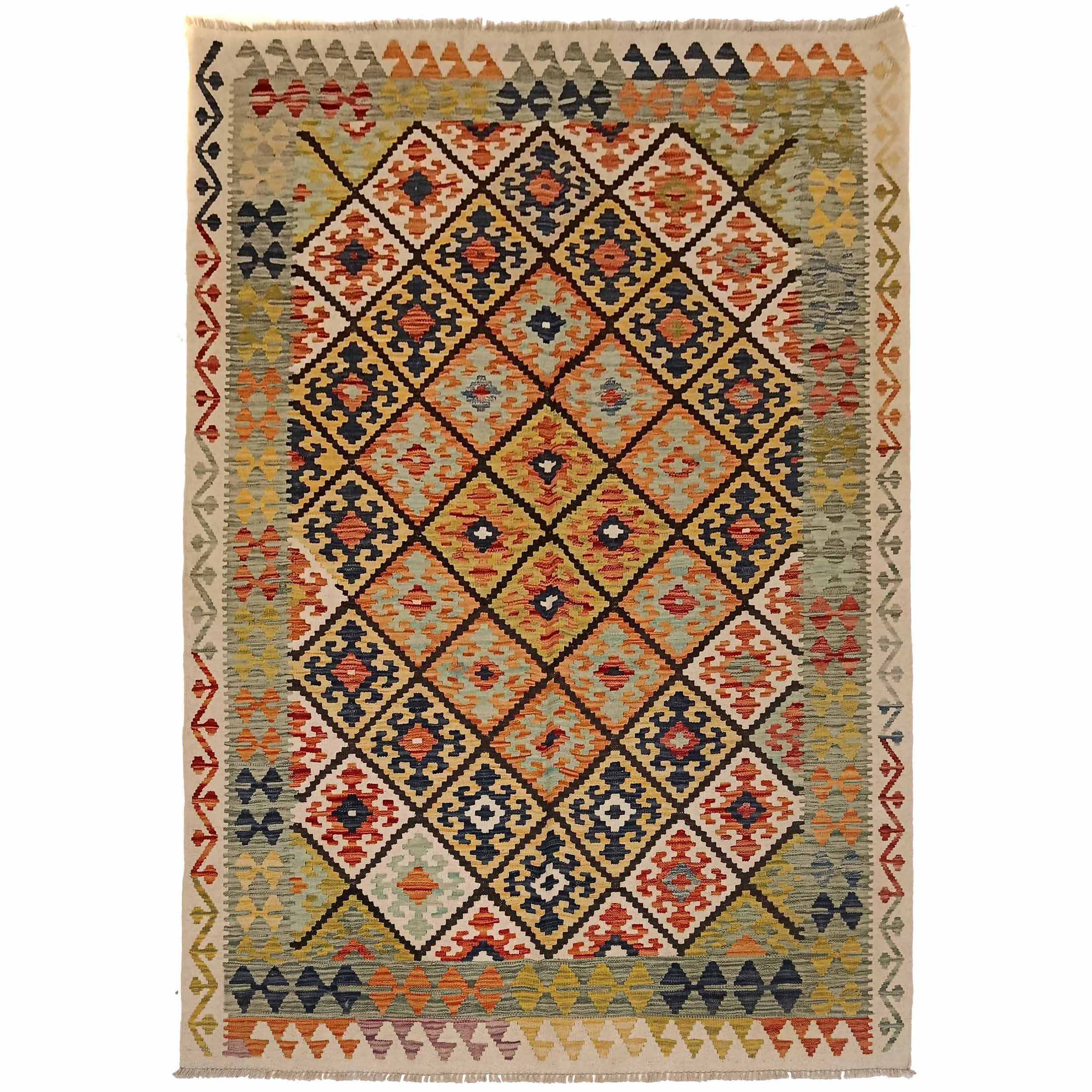 Handmade Vegetable Kelim 5' 7" x 7' 11" (ft) - No. P35224