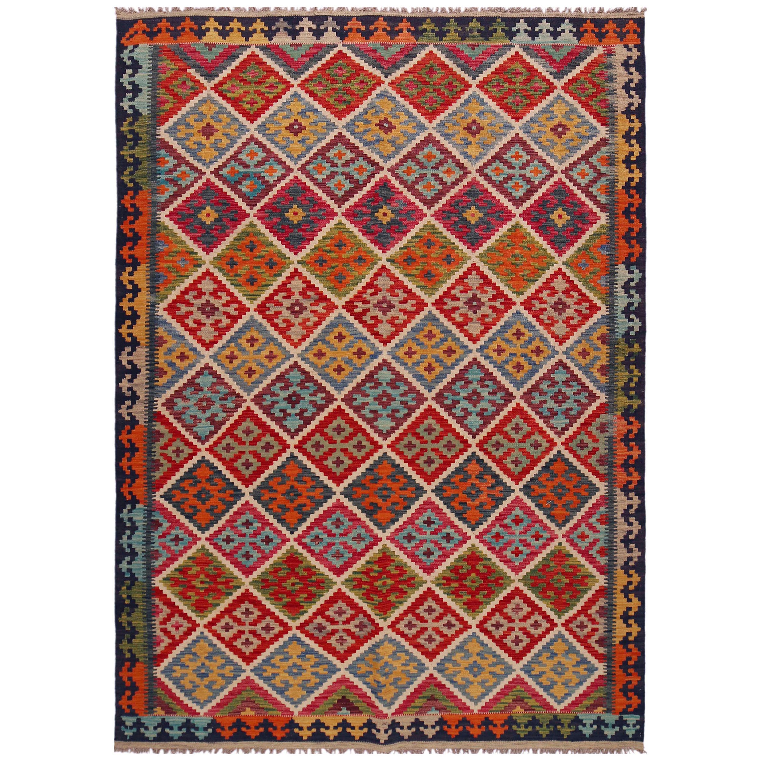 Handmade Vegetable Kilim 5' 10" x 8' 4" (ft) - No. P35644