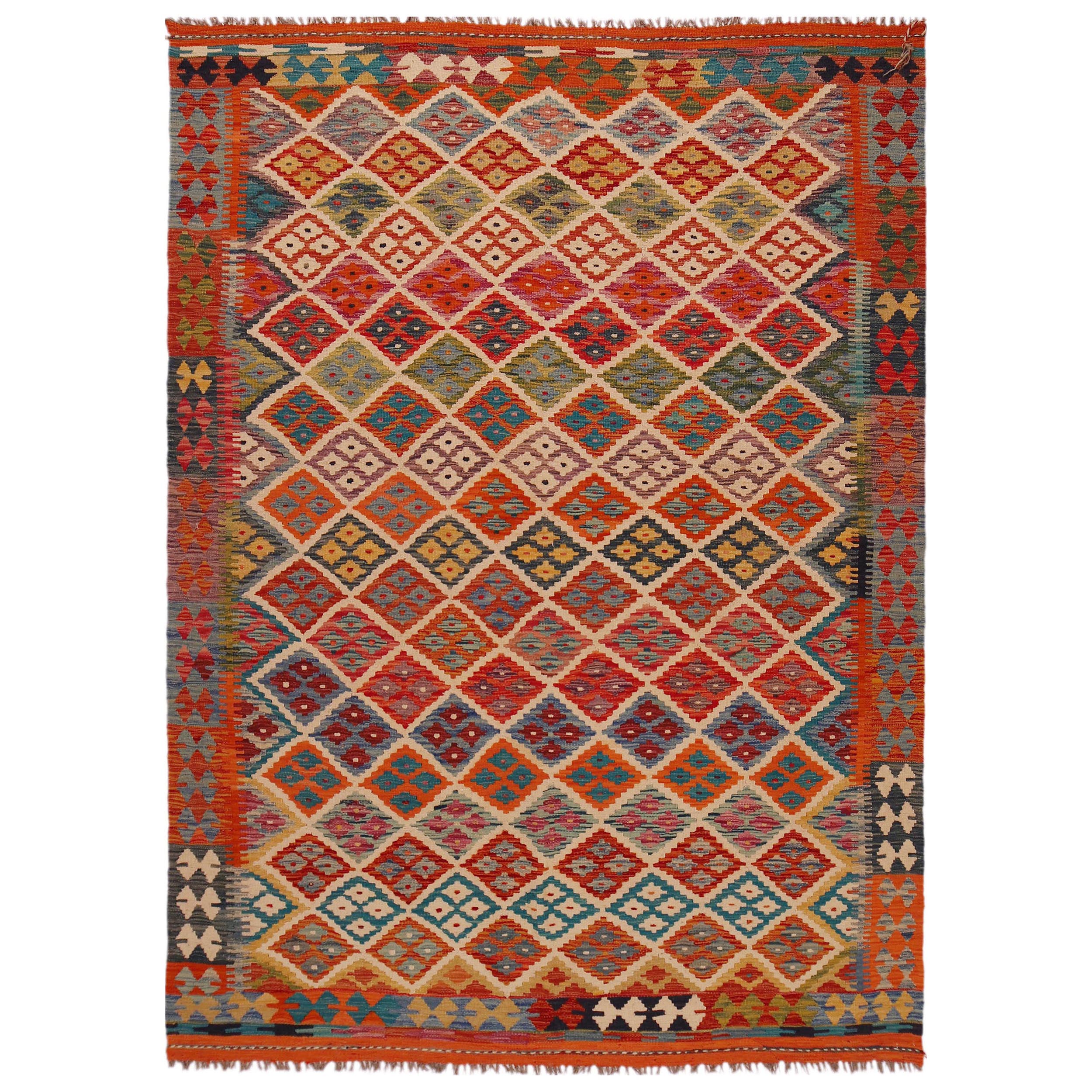 Handmade Vegetable Kelim 5' 10" x 8' 1" (ft) - No. P35653