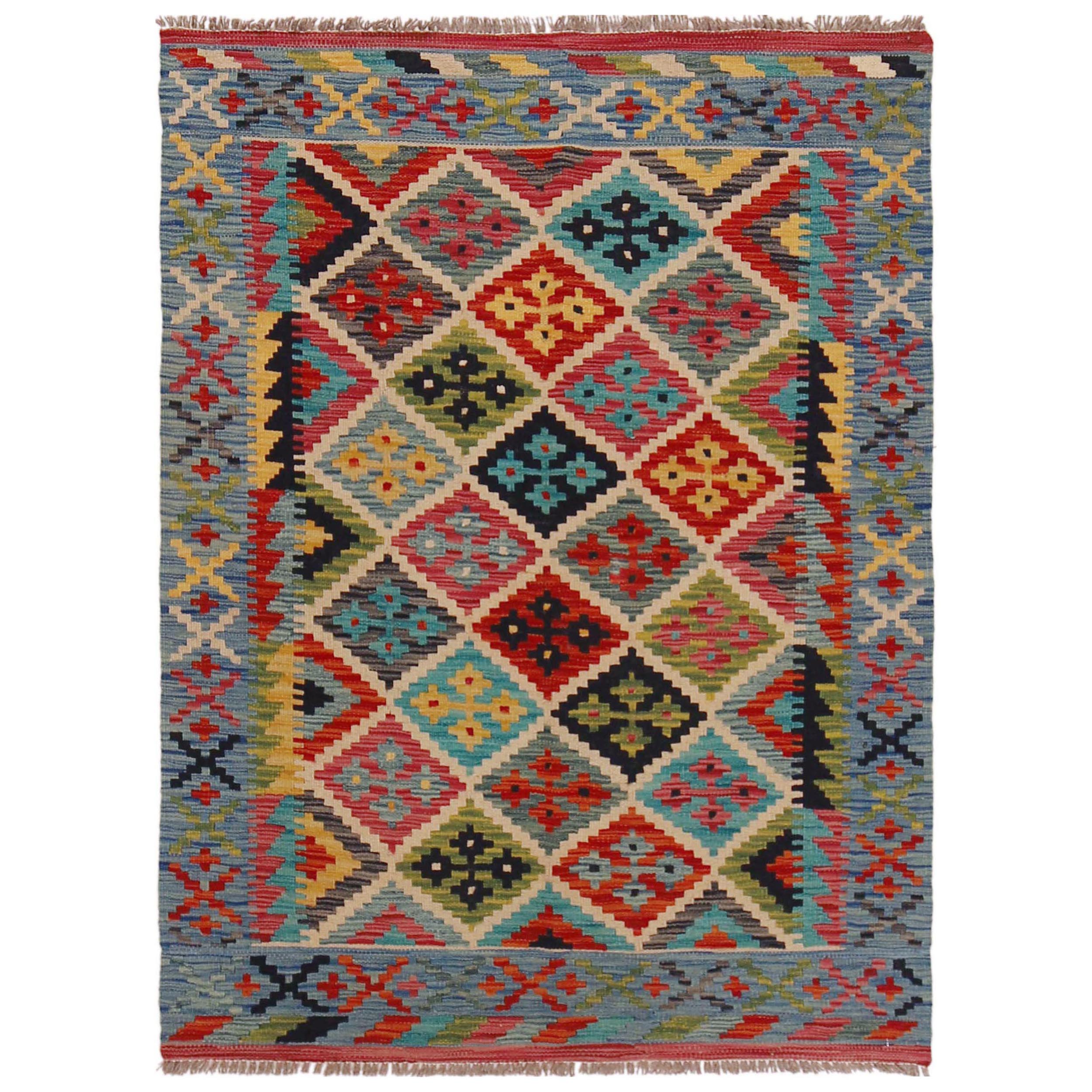 Handmade Wool Area Rug 102 x 143 (cm) (ID P35703)
