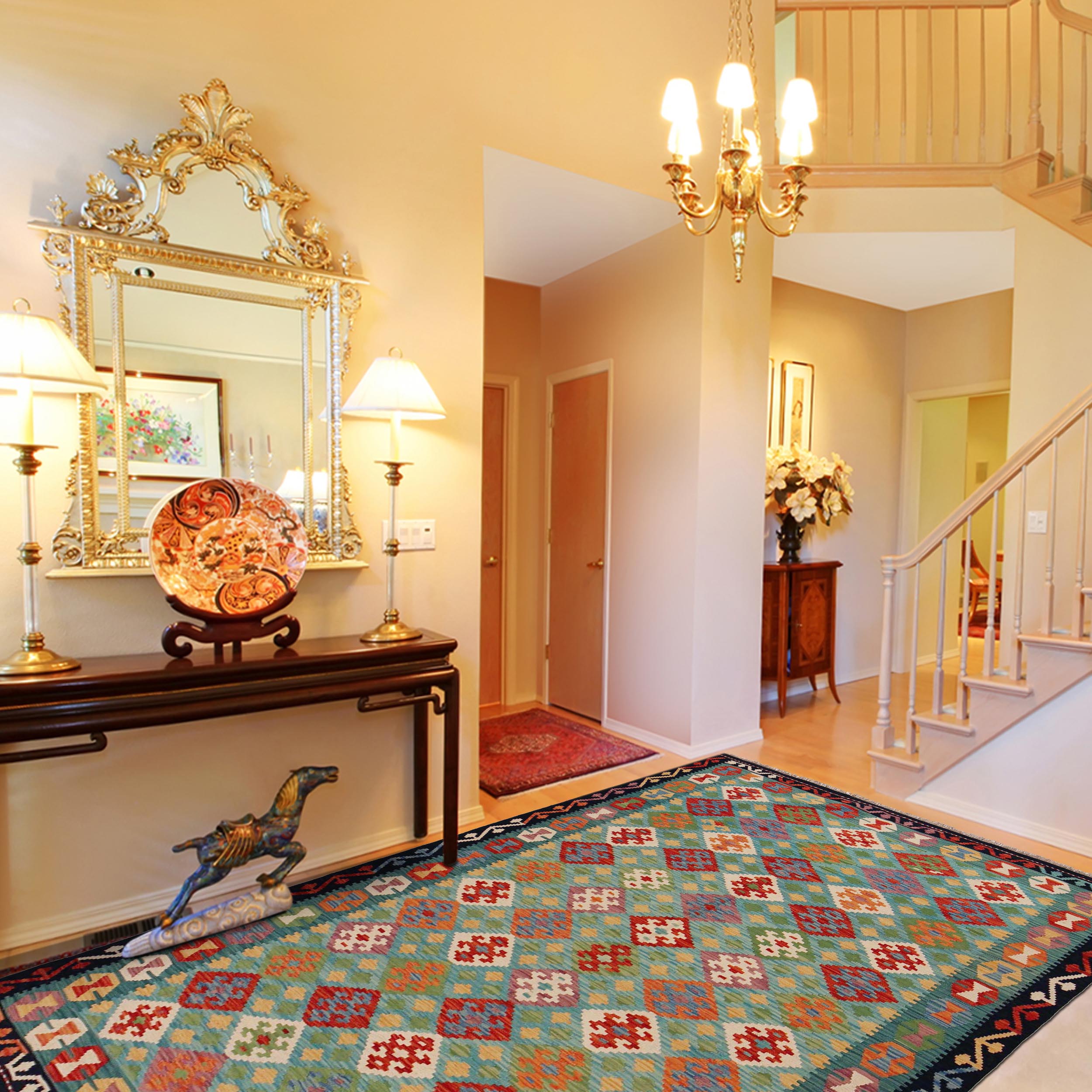 Handmade Wool Area Rug 177 x 255 cm (ID 36077)