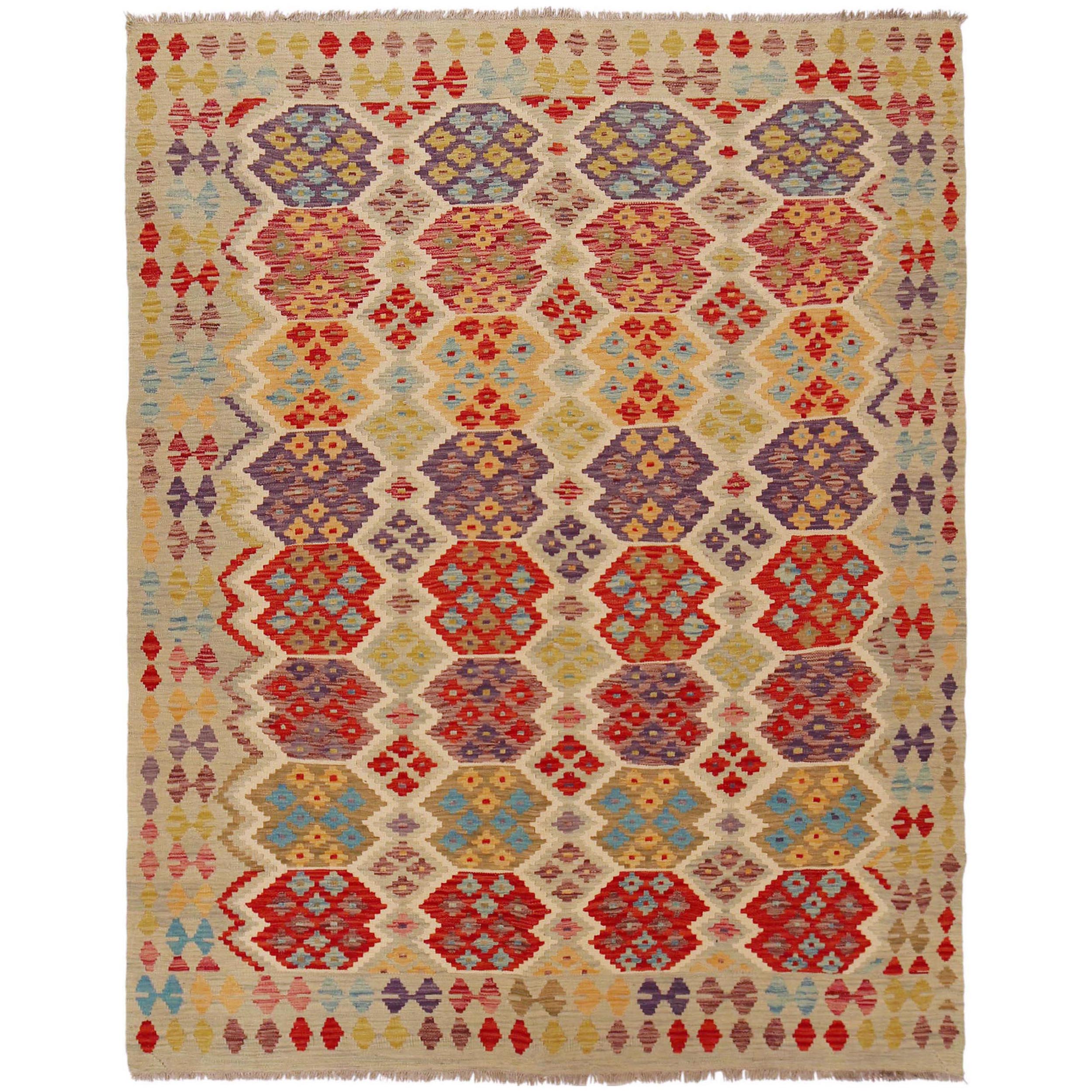 Handmade Wool Kilim Rug 181 x 232 cm (ID P36079)