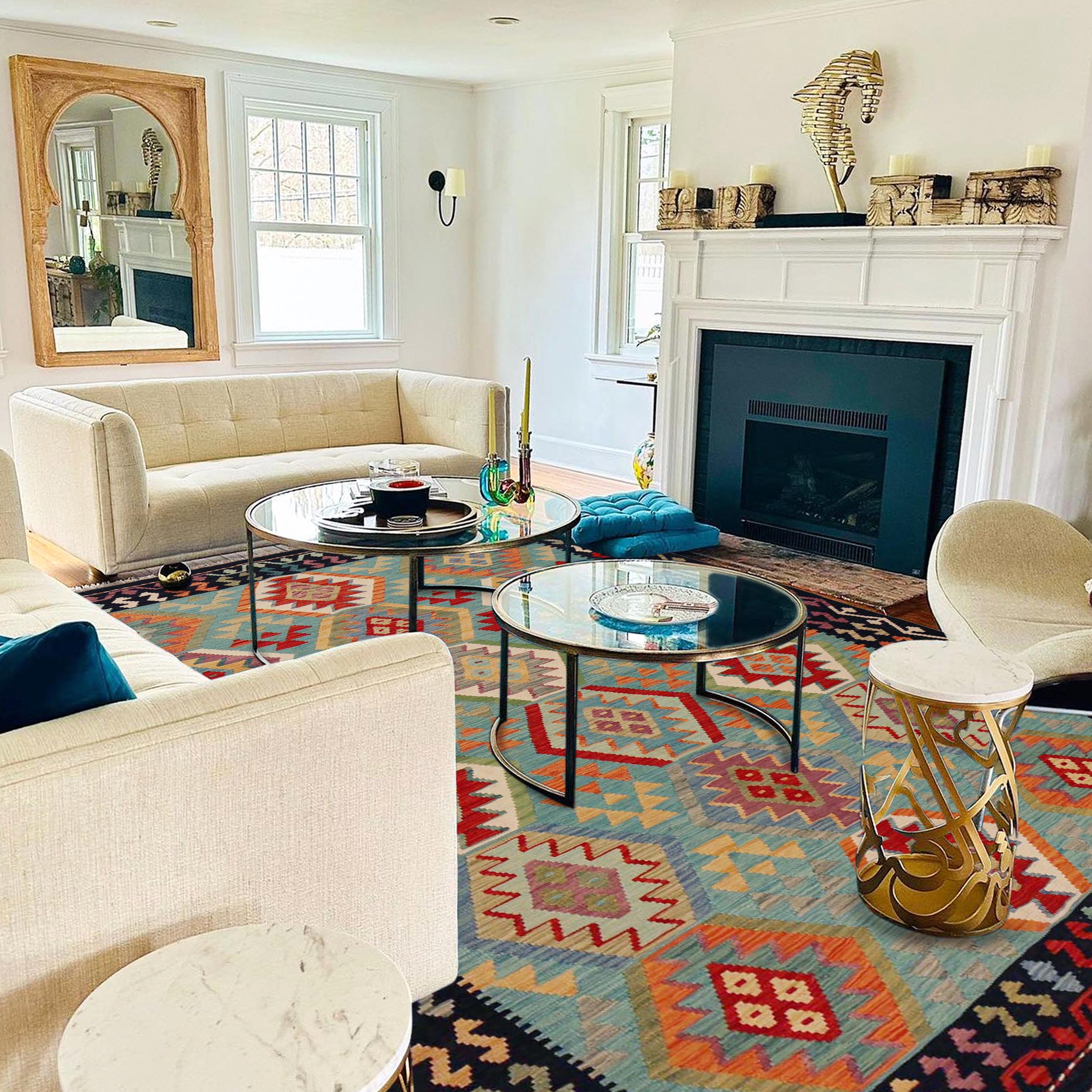 Handmade Wool Kilim Area Rug Premium Oriental 72x100in (ID P36082)