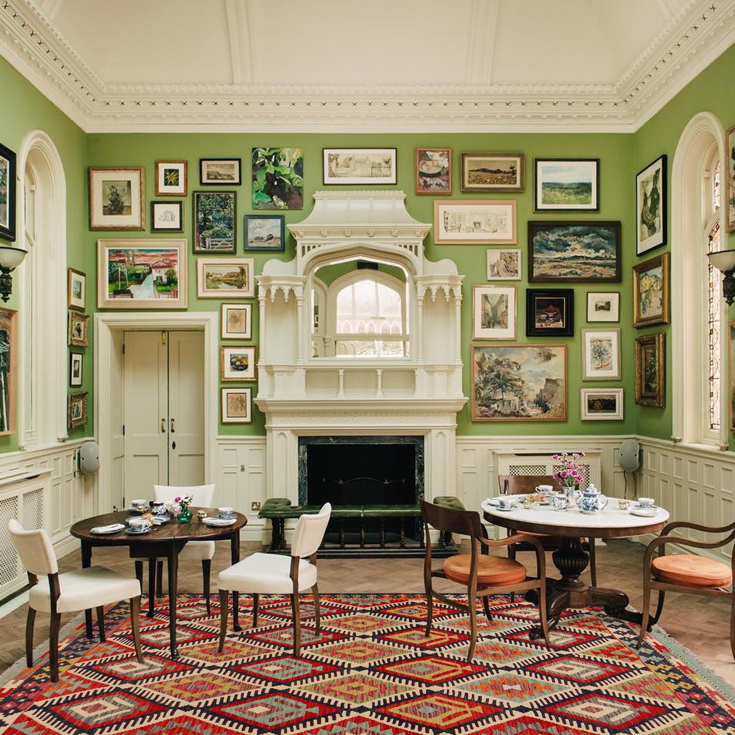 Handmade Wool Kilim Area Rug, Premium Oriental Carpet (ID P36085)