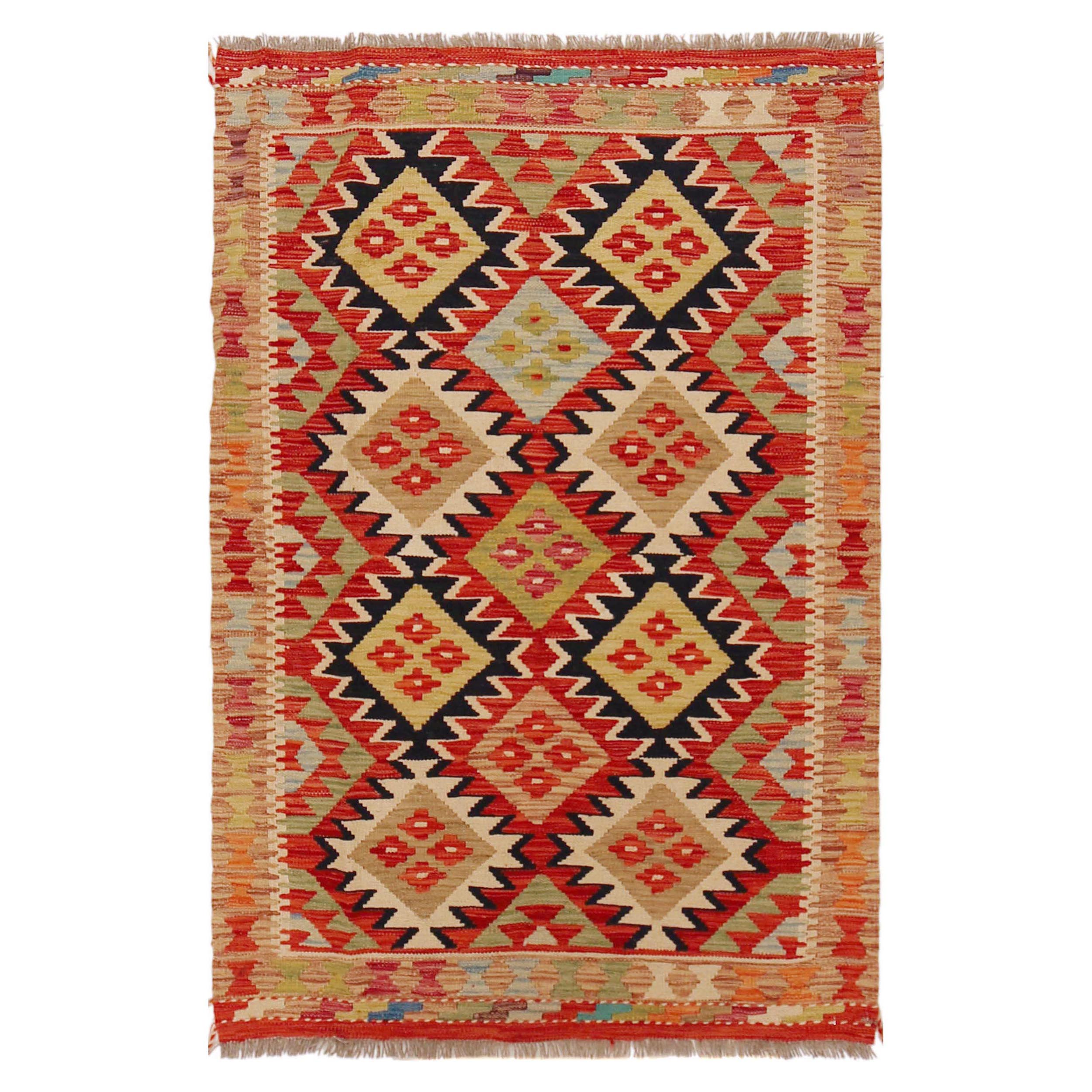 Handmade Wool Kilim Rug 100 x 152 cm (ID 36090)