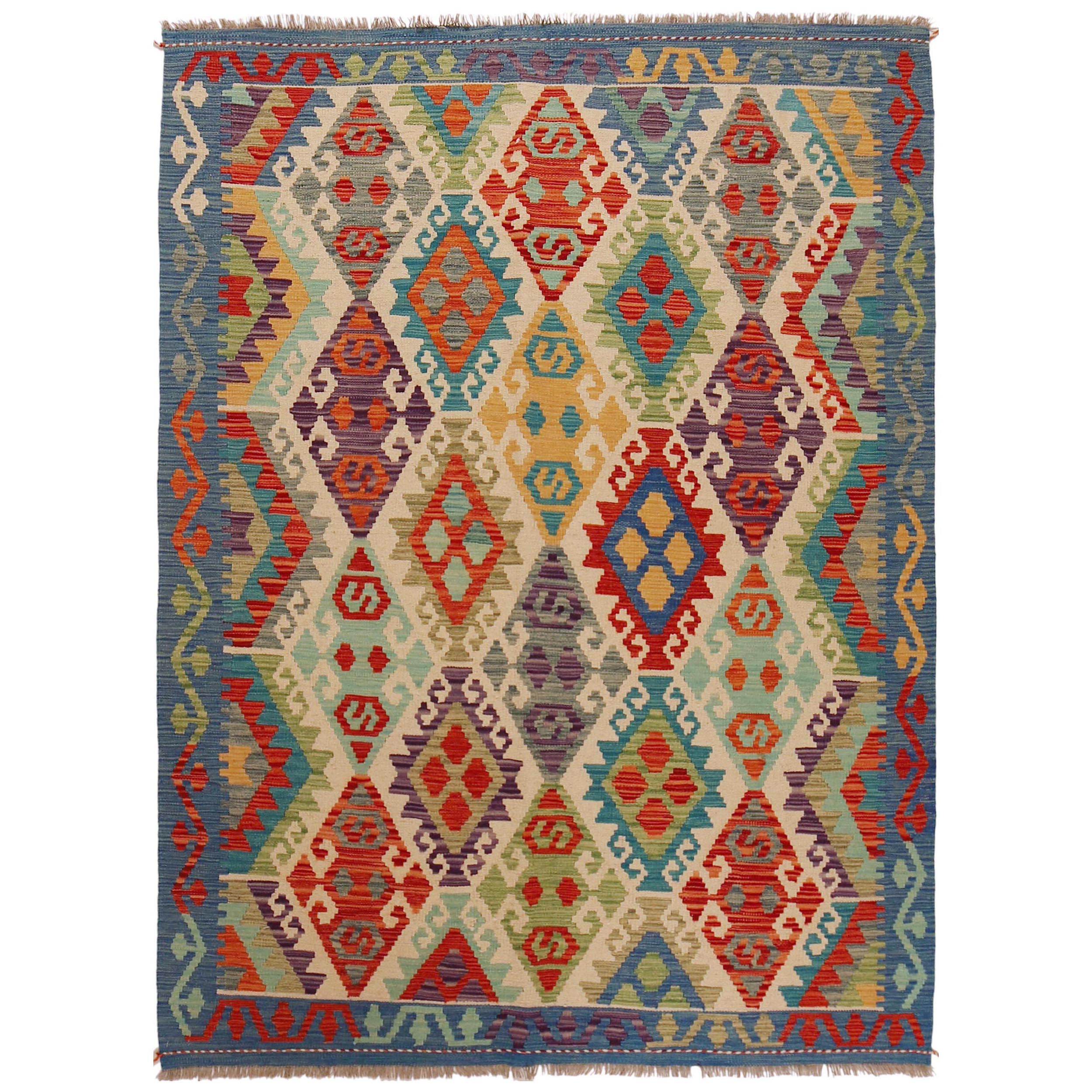 Handmade Wool Kilim Rug 59.8 x 81.1 in (ID P36099)