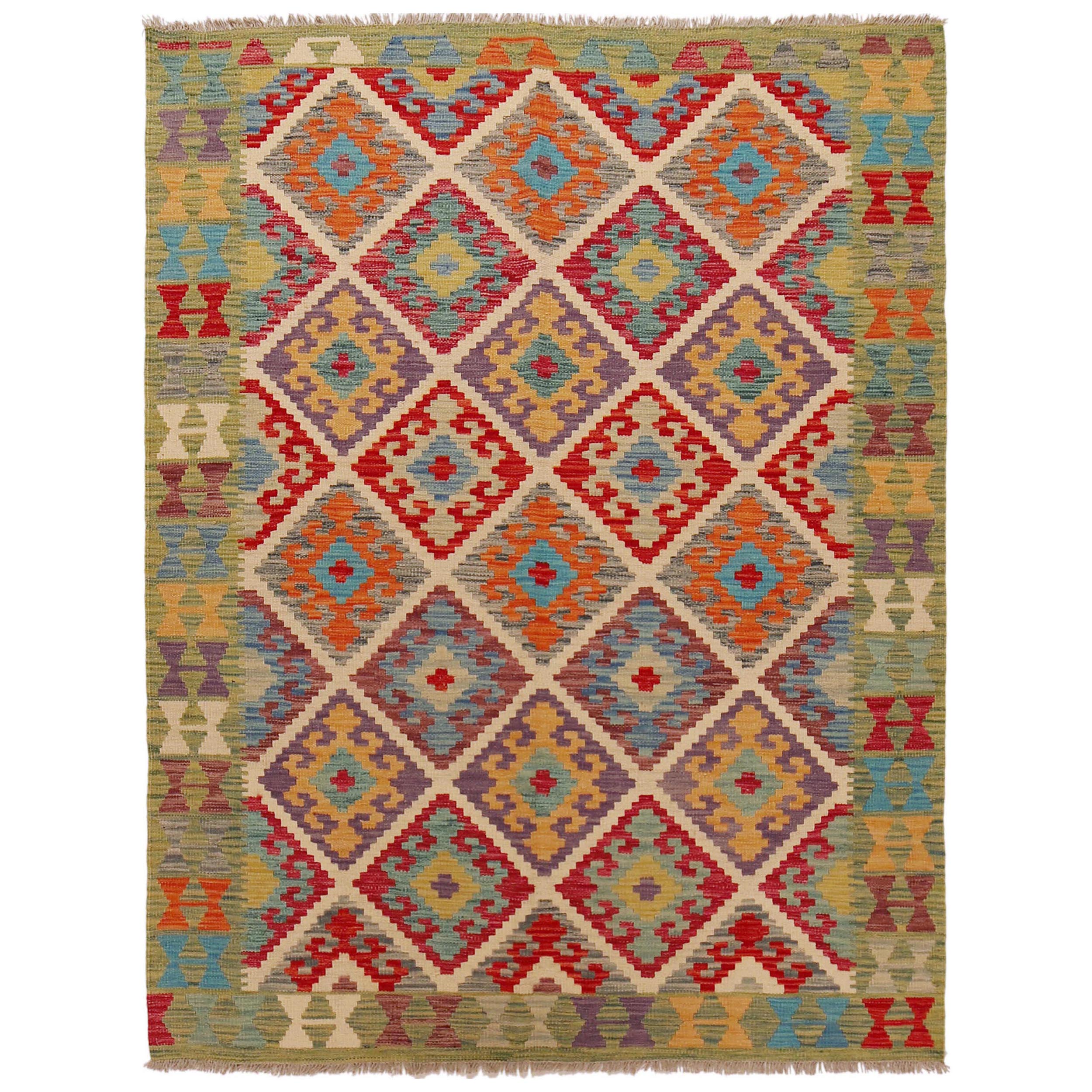 Handmade Wool Area Rug 154 x 197 cm (ID P36100)