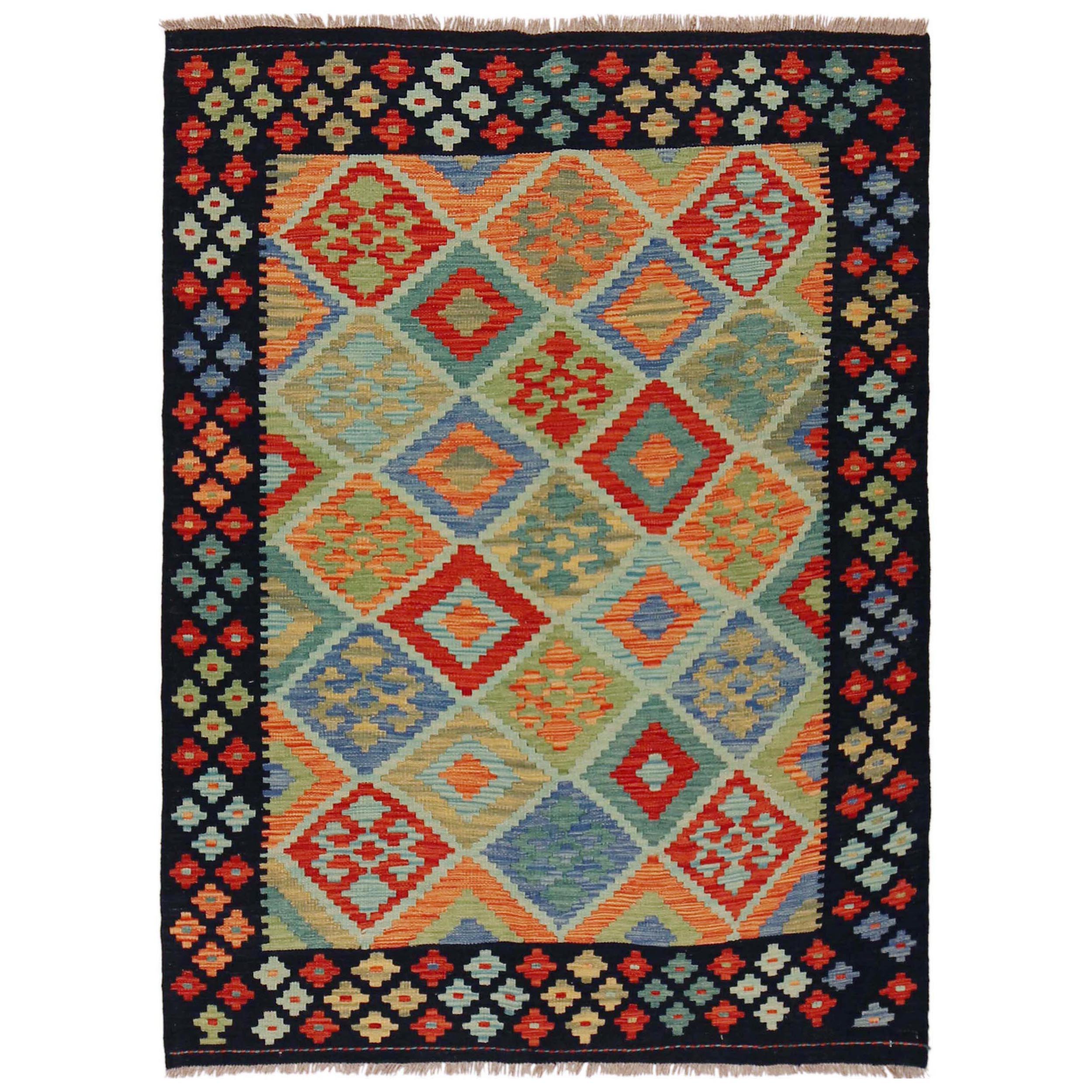 Handmade Wool Area Rug 124 x 167 cm (ID P36115)