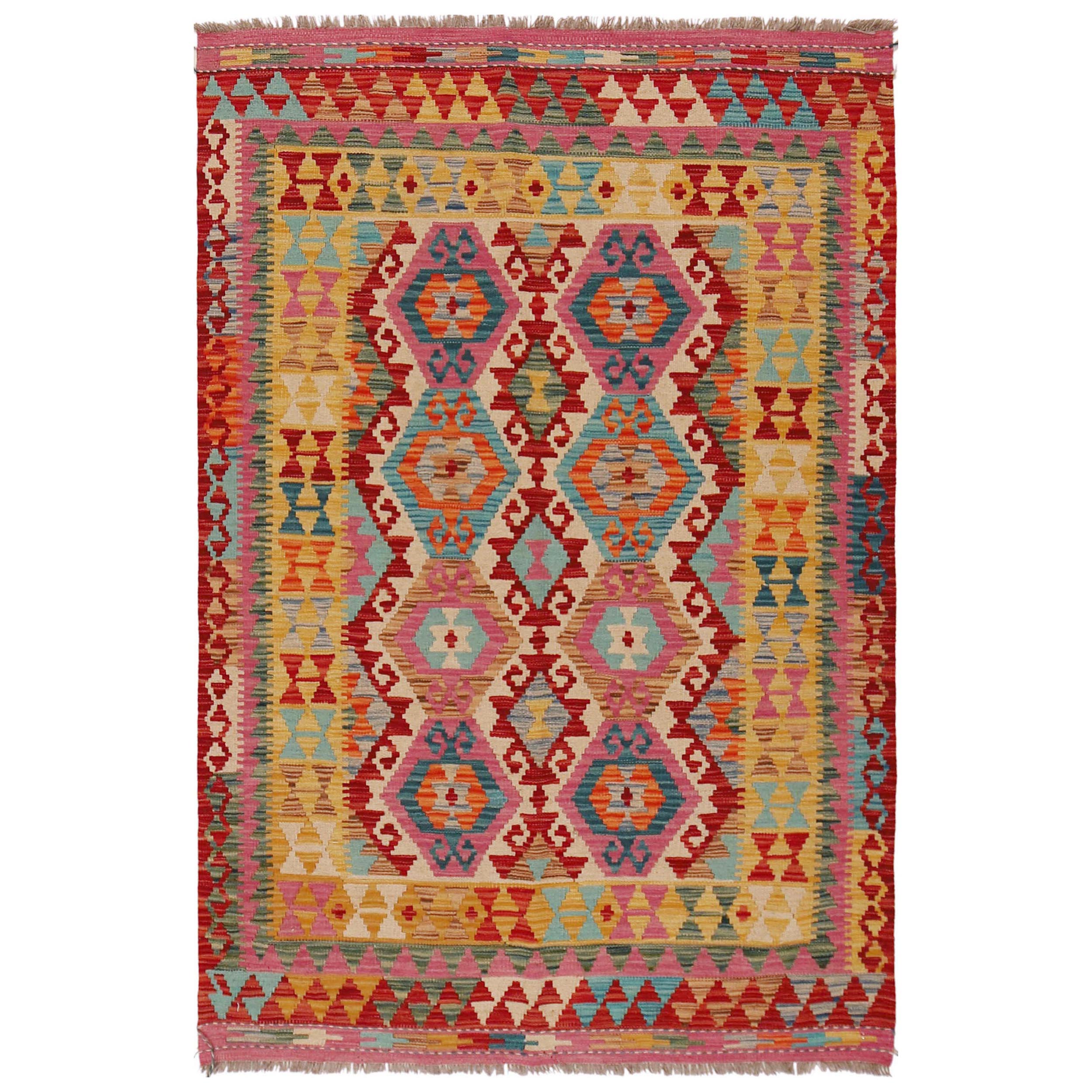 Handmade Wool Kilim Rug 124 x 188 cm (ID P36120)