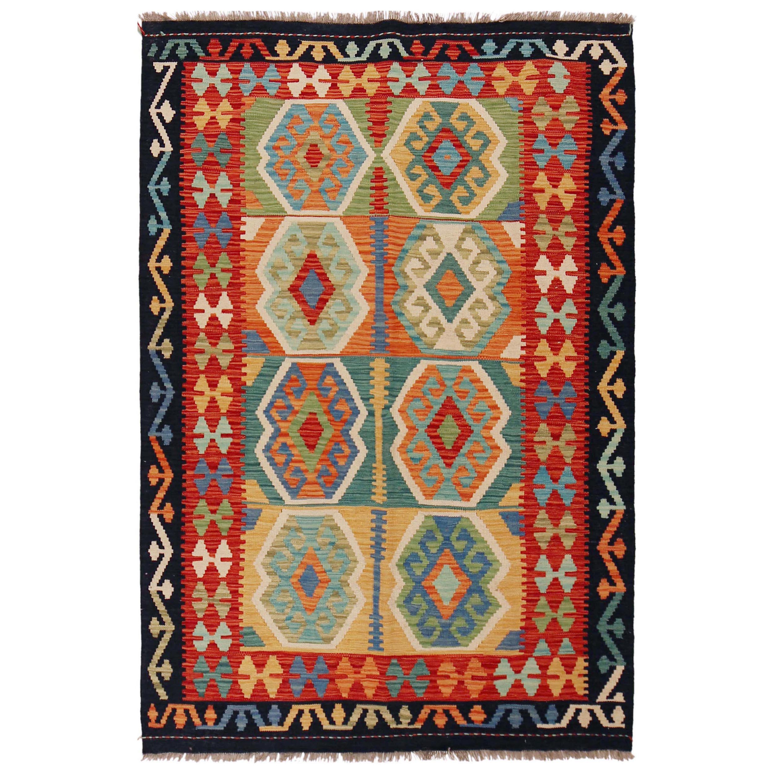 Handmade Wool Area Rug 121 x 187 cm (ID P36121)