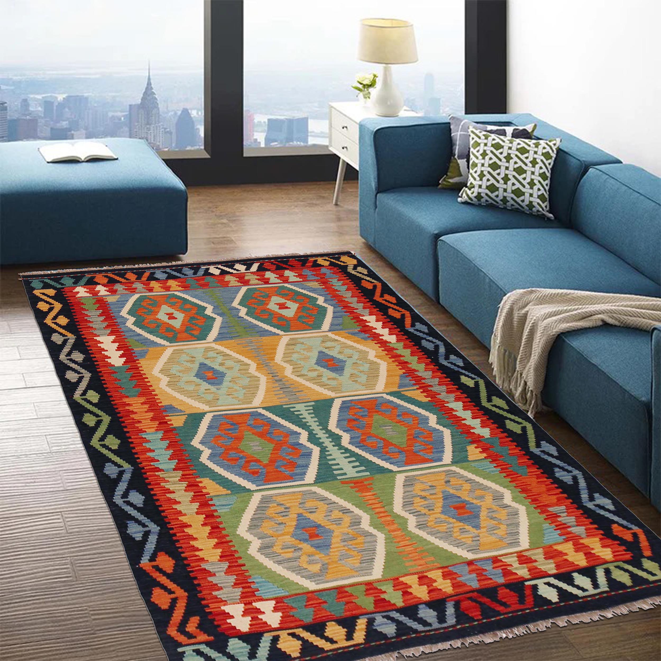 Handmade Wool Kilim Rug 120 x 195 cm (ID 36123)