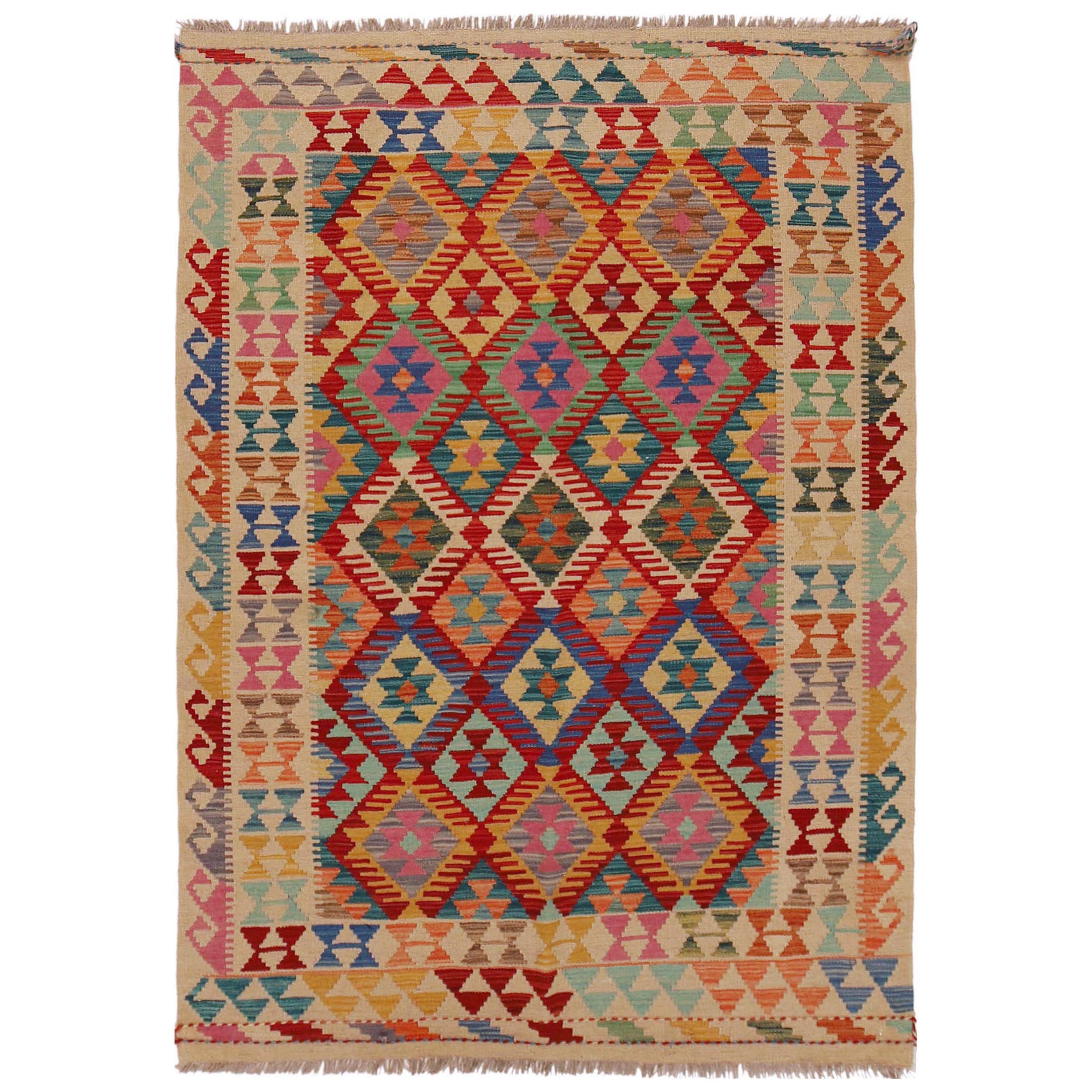 Handmade Wool Kilim Rug 50 x 73 in (ID P36124)