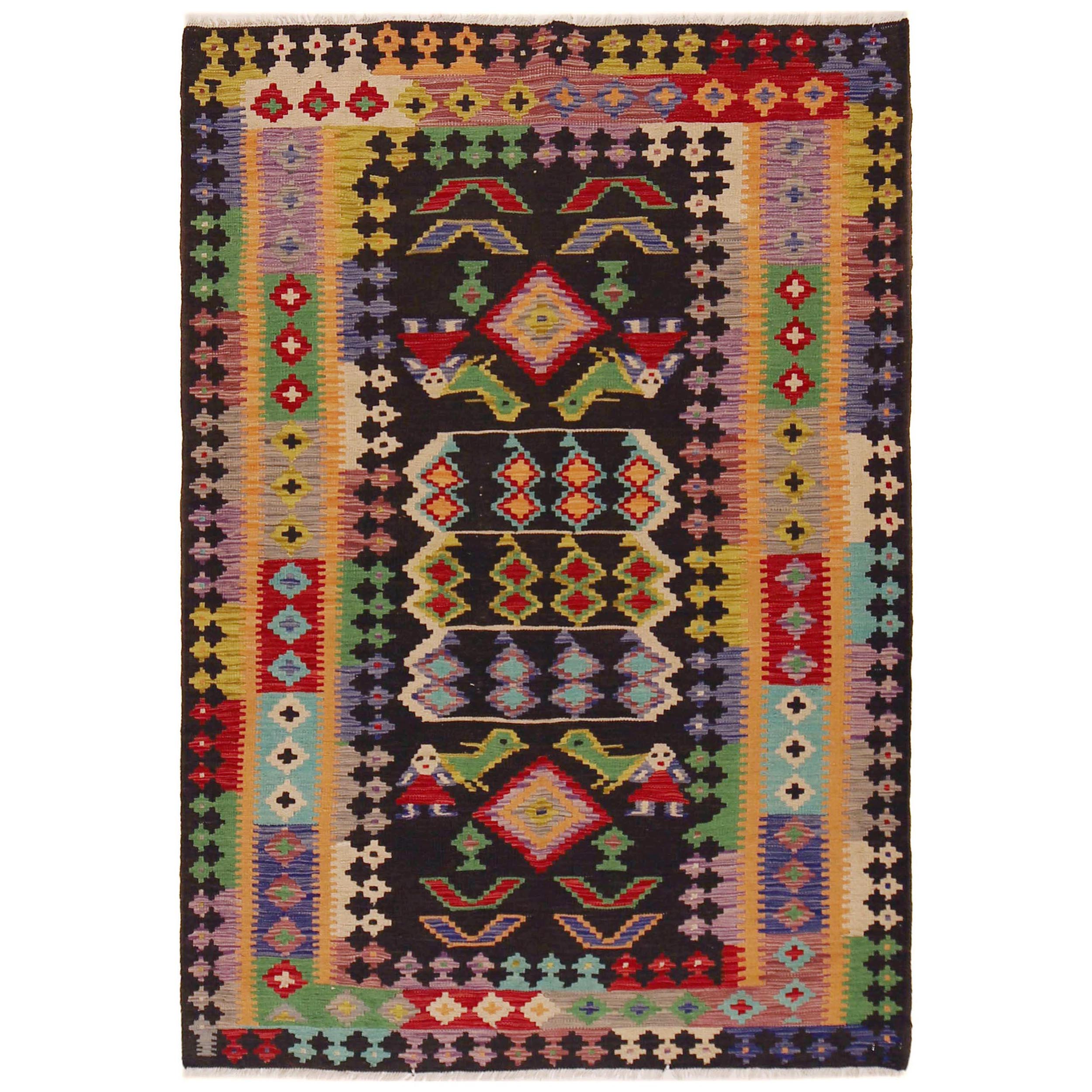 Handmade Wool Area Rug (ID P36127) 49.6 x 74.4 in