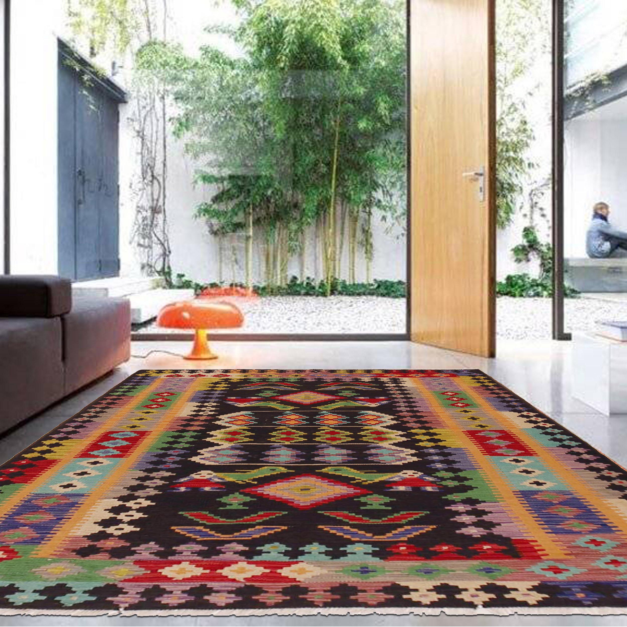 Handmade Wool Area Rug (ID P36127) 49.6 x 74.4 in