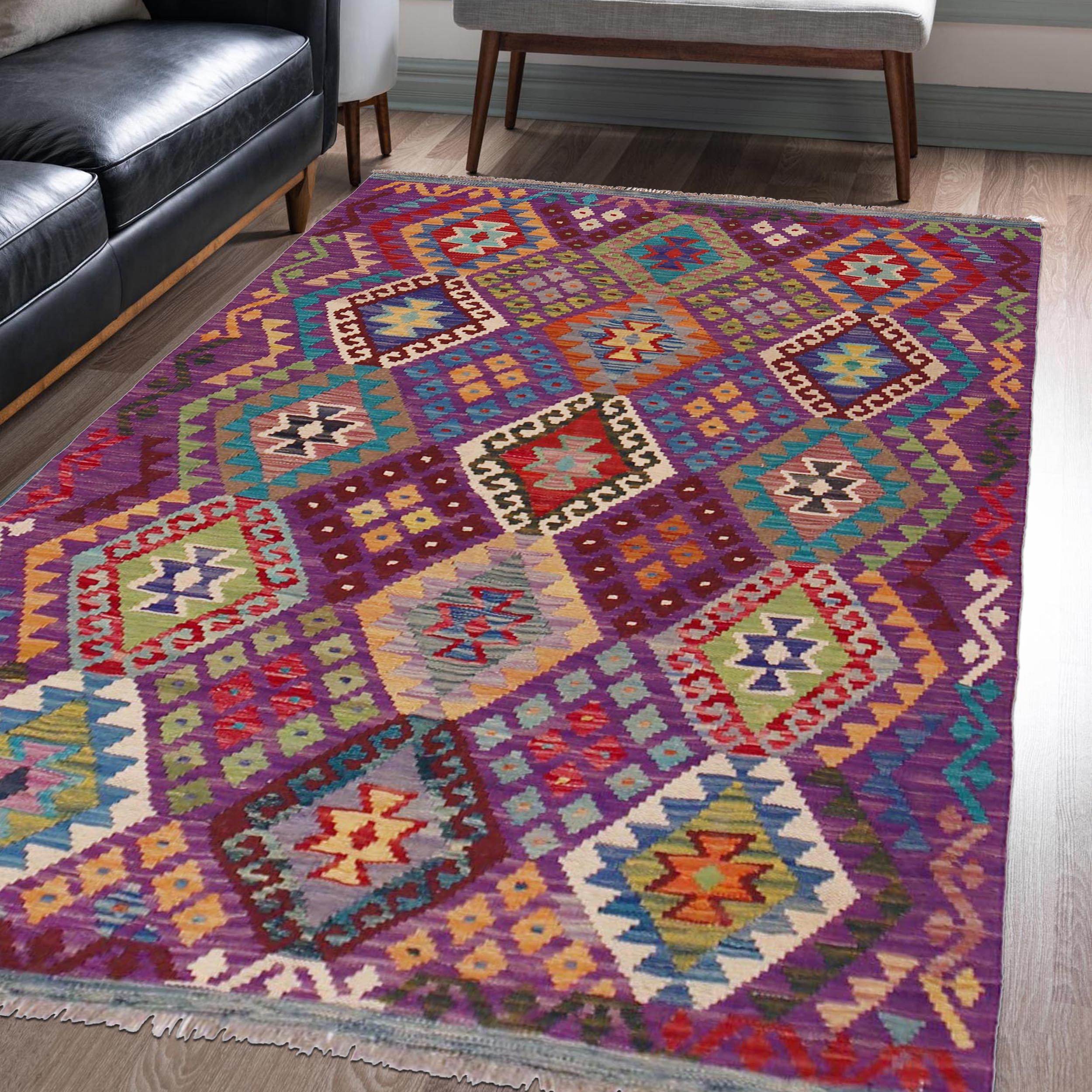 Handmade Wool Area Rug 128 x 180 (cm) (ID P36128)
