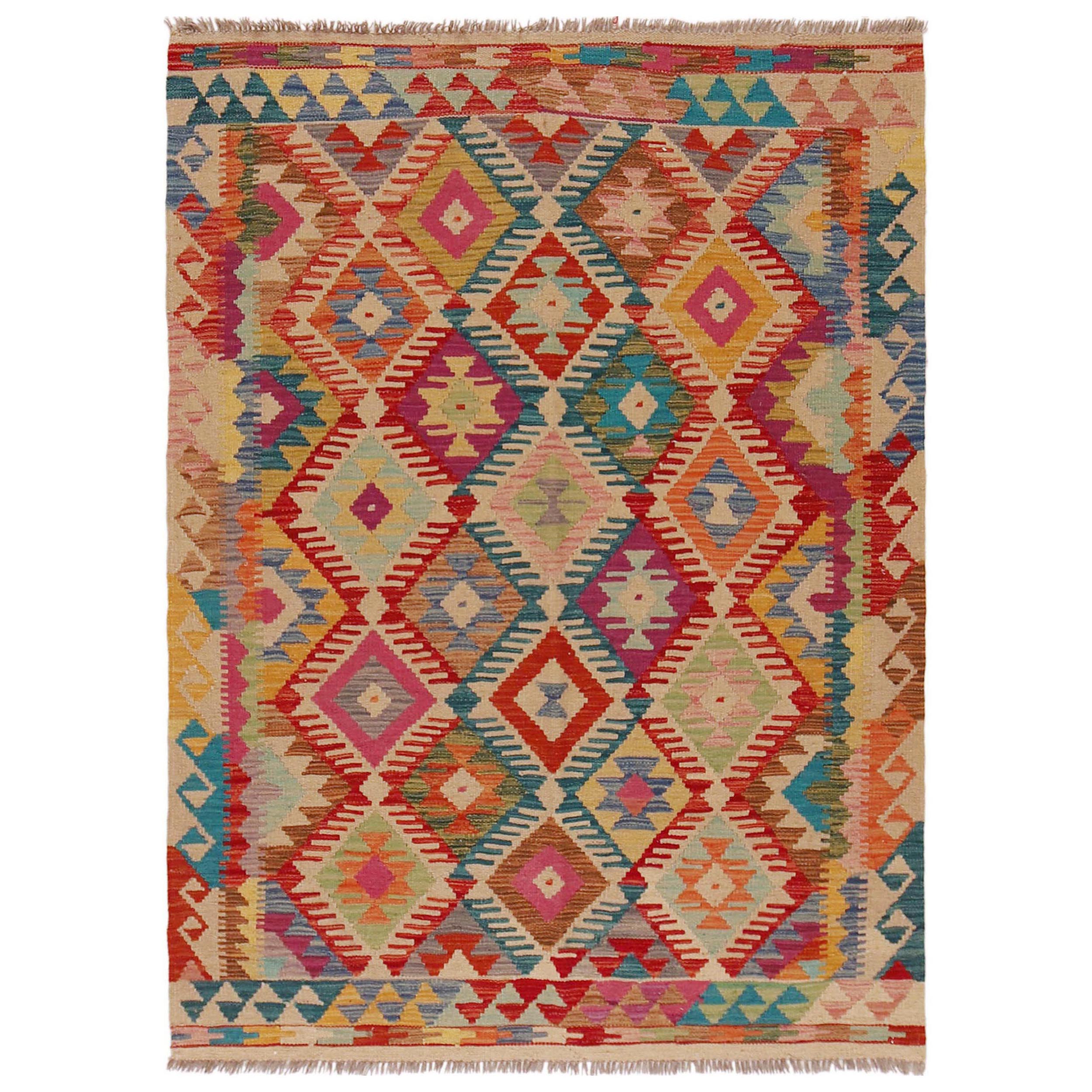 Handmade Wool Area Rug 127 x 172 cm (ID 36129)