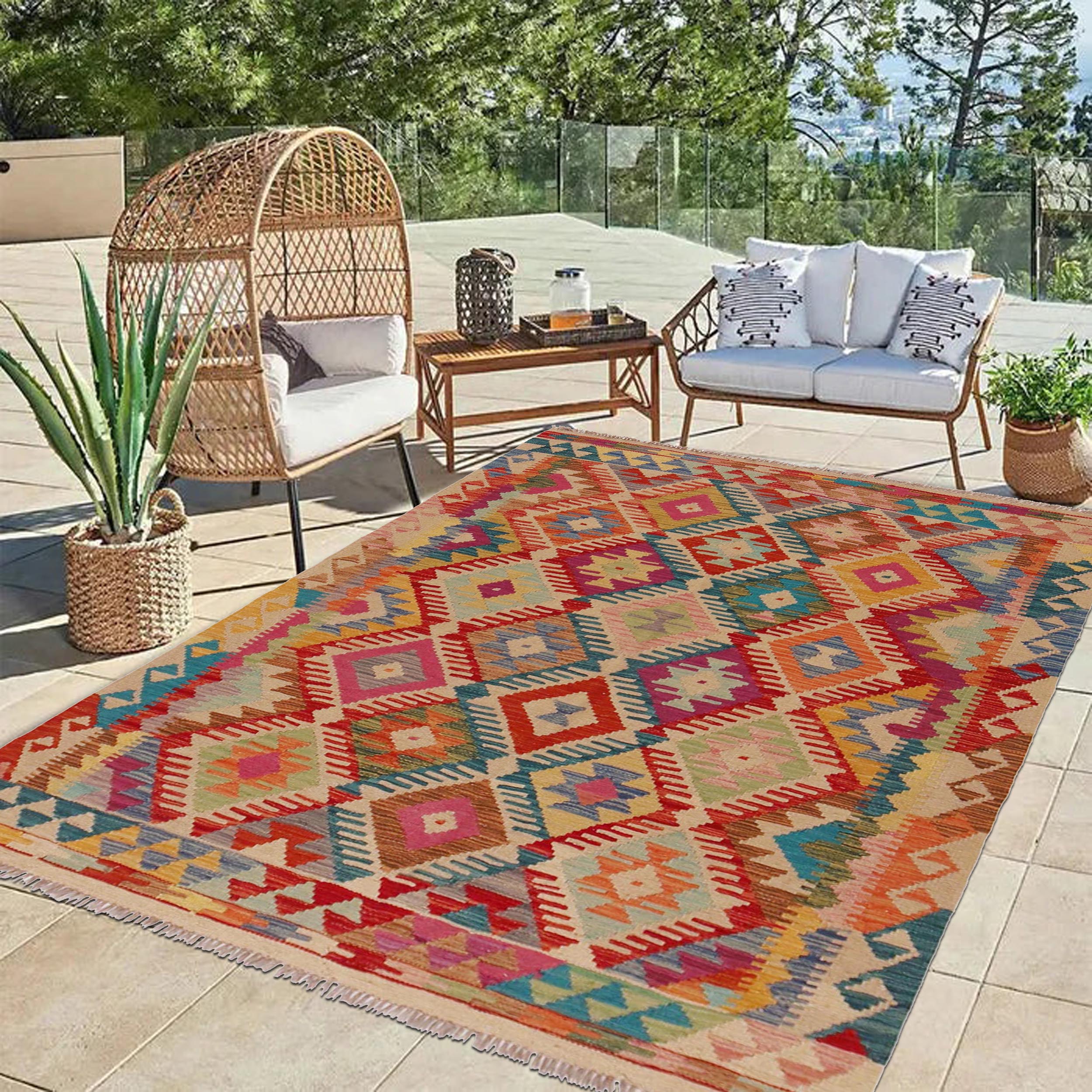 Handmade Wool Area Rug 127 x 172 cm (ID 36129)