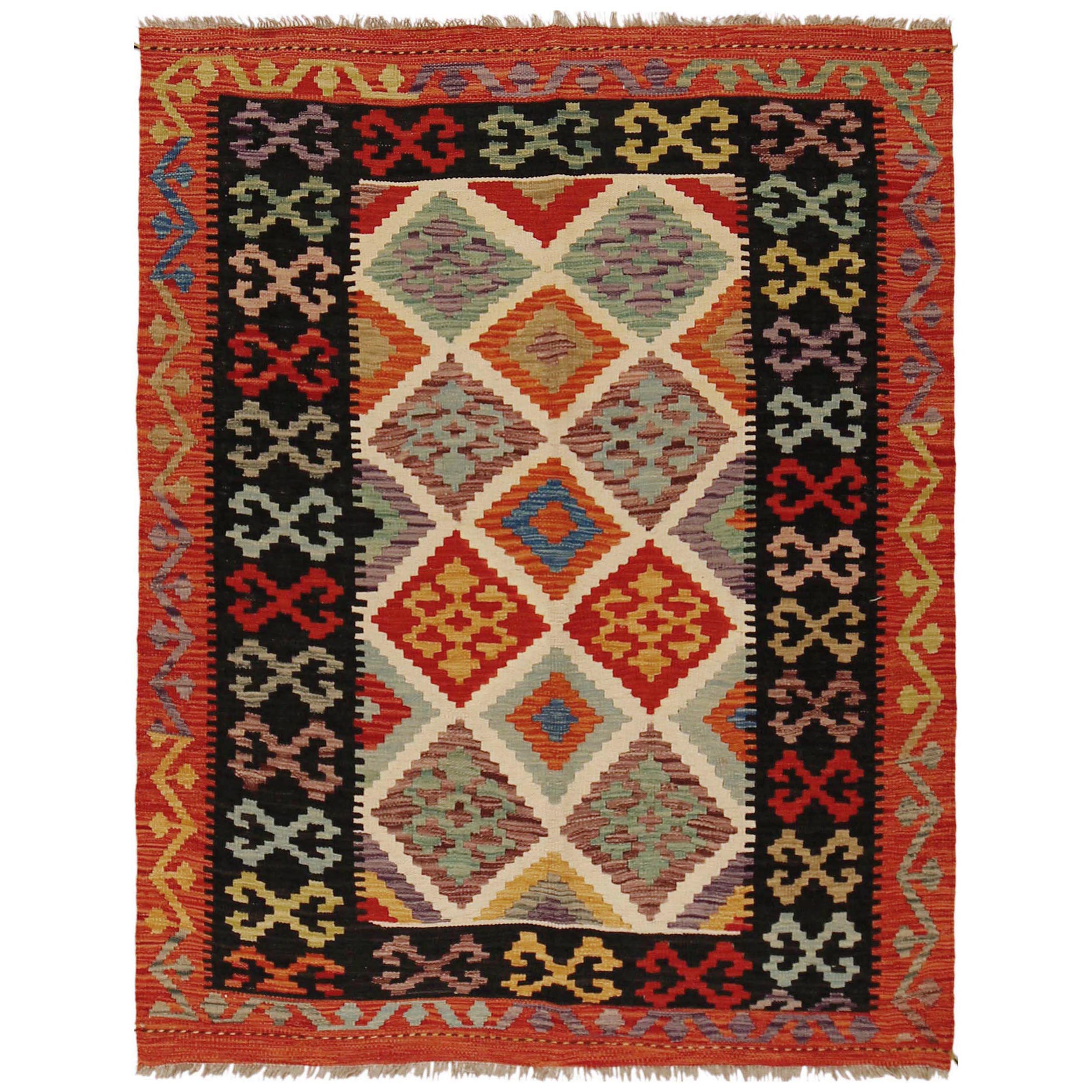 Handmade Wool Kilim Rug 126 x 172 cm (ID P36130)
